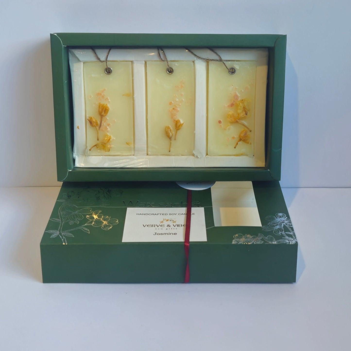 Delicate Jasmine - Pressed Flower Wax Sachet Gift Set