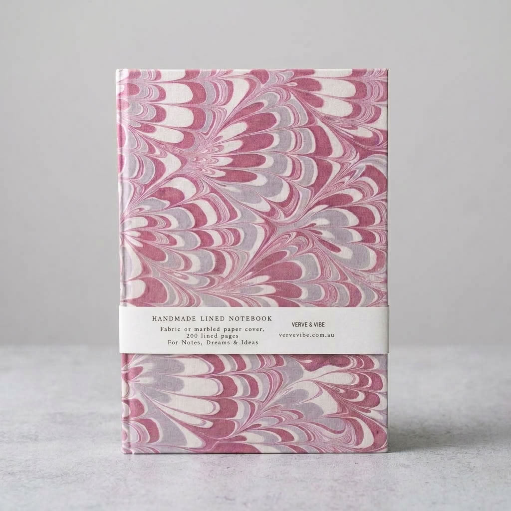 Dreamy Rosalie - Marbled Cover, Handmade Journal & Notebook