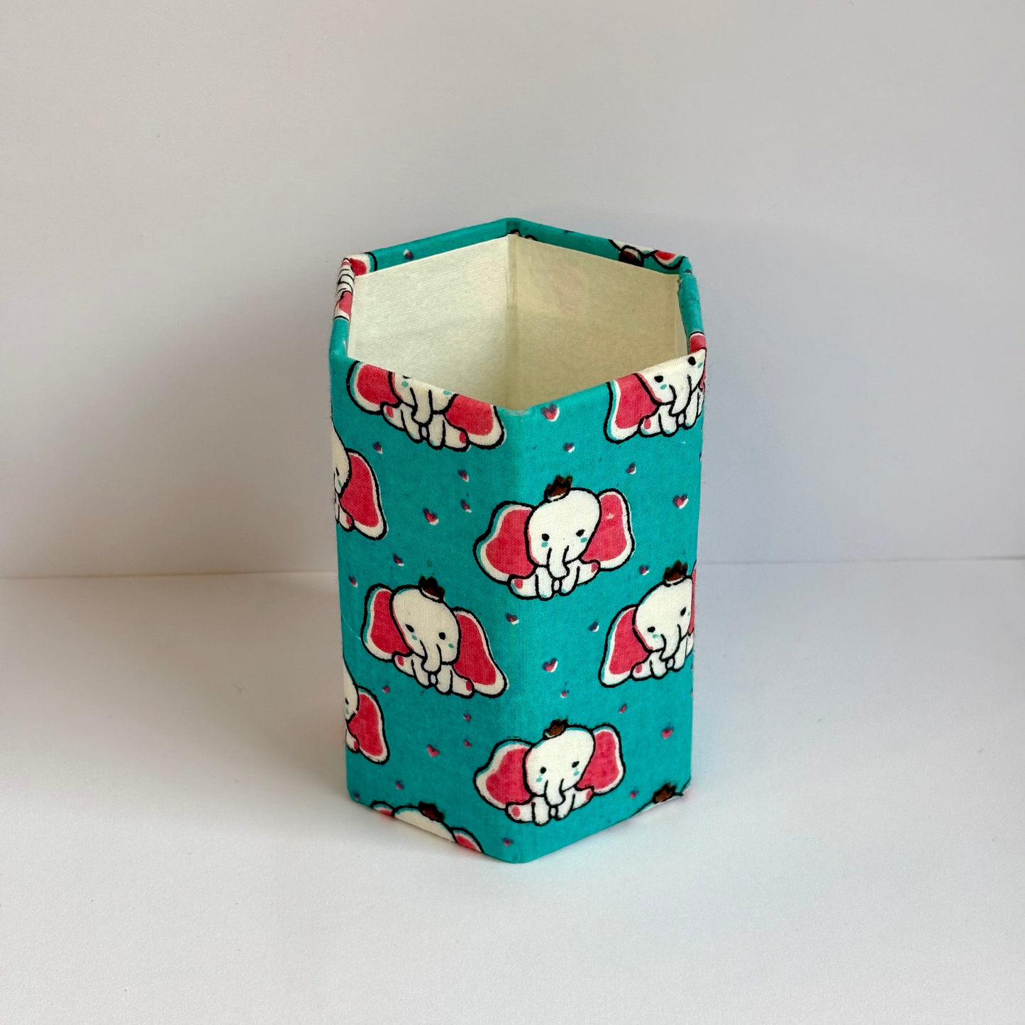 Cute Elefunz Blue - Kids' Collapsible Pen Holder, Fabric & Recycled Paperboard