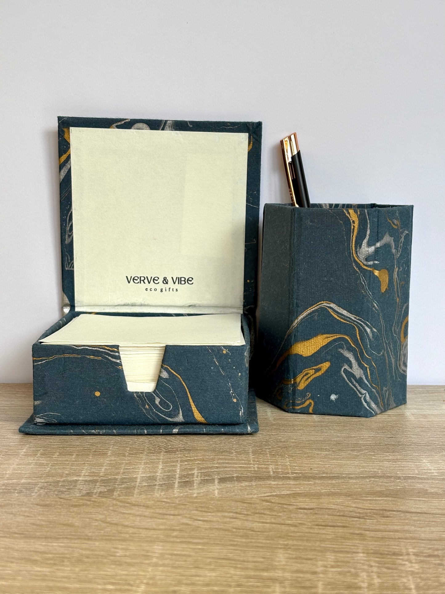 Midnight Sky - Stationery Gift Set, Notepad + Memo Block + Pen Holder with Pen, (Boxed)