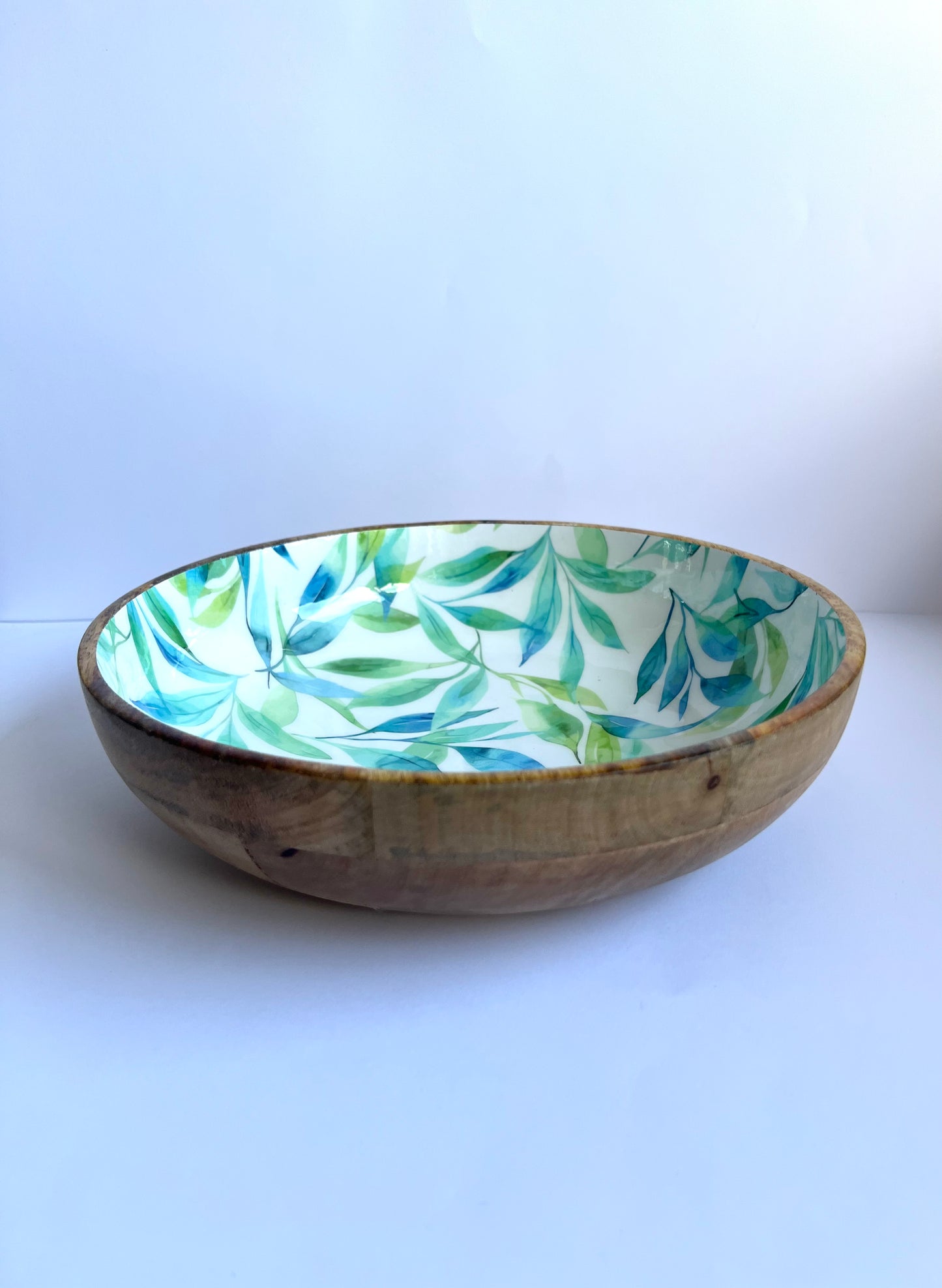 Eucalyptus Breeze - Handmade Wooden Bowl with Matching Salad Server Set
