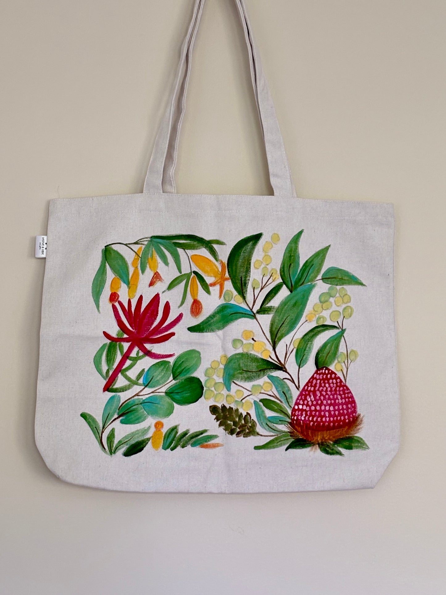 Banksia Blooms - Hand Painted, Canvas Tote Bag