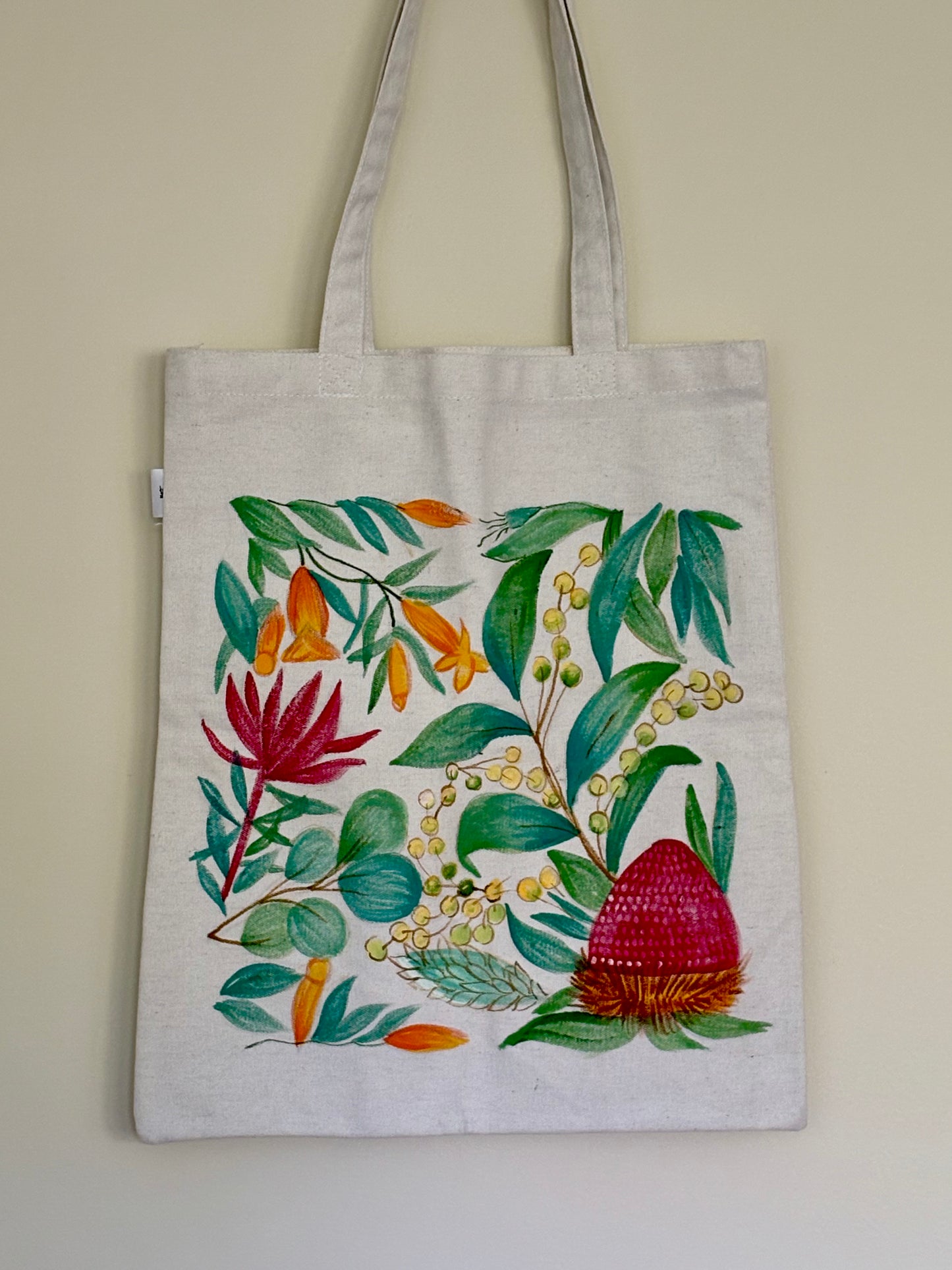 Banksia Blooms - Hand Painted, Canvas Tote Bag