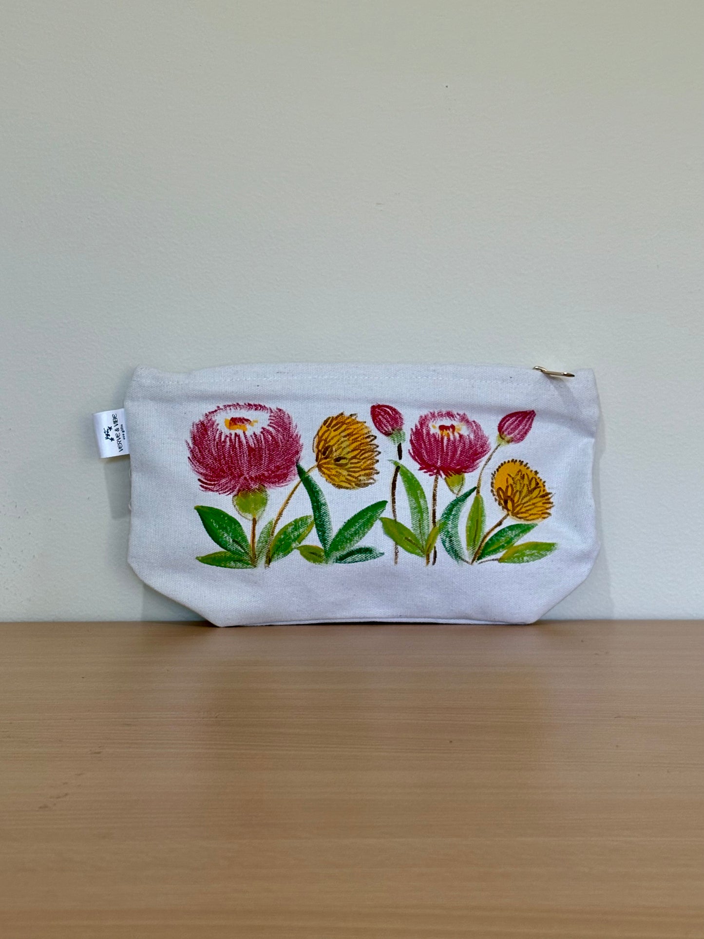 Proteas & Waratahs - Hand Painted, Canvas Tote Bag