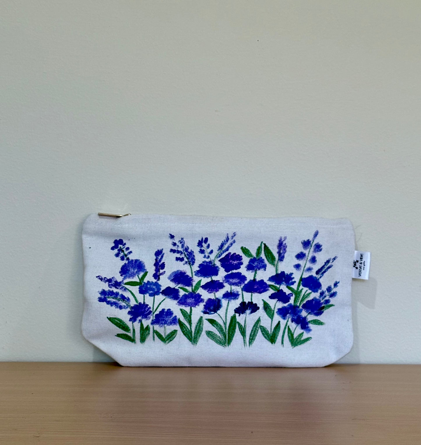 Vibrant Violets - Hand Painted,Canvas Zippered Pouch