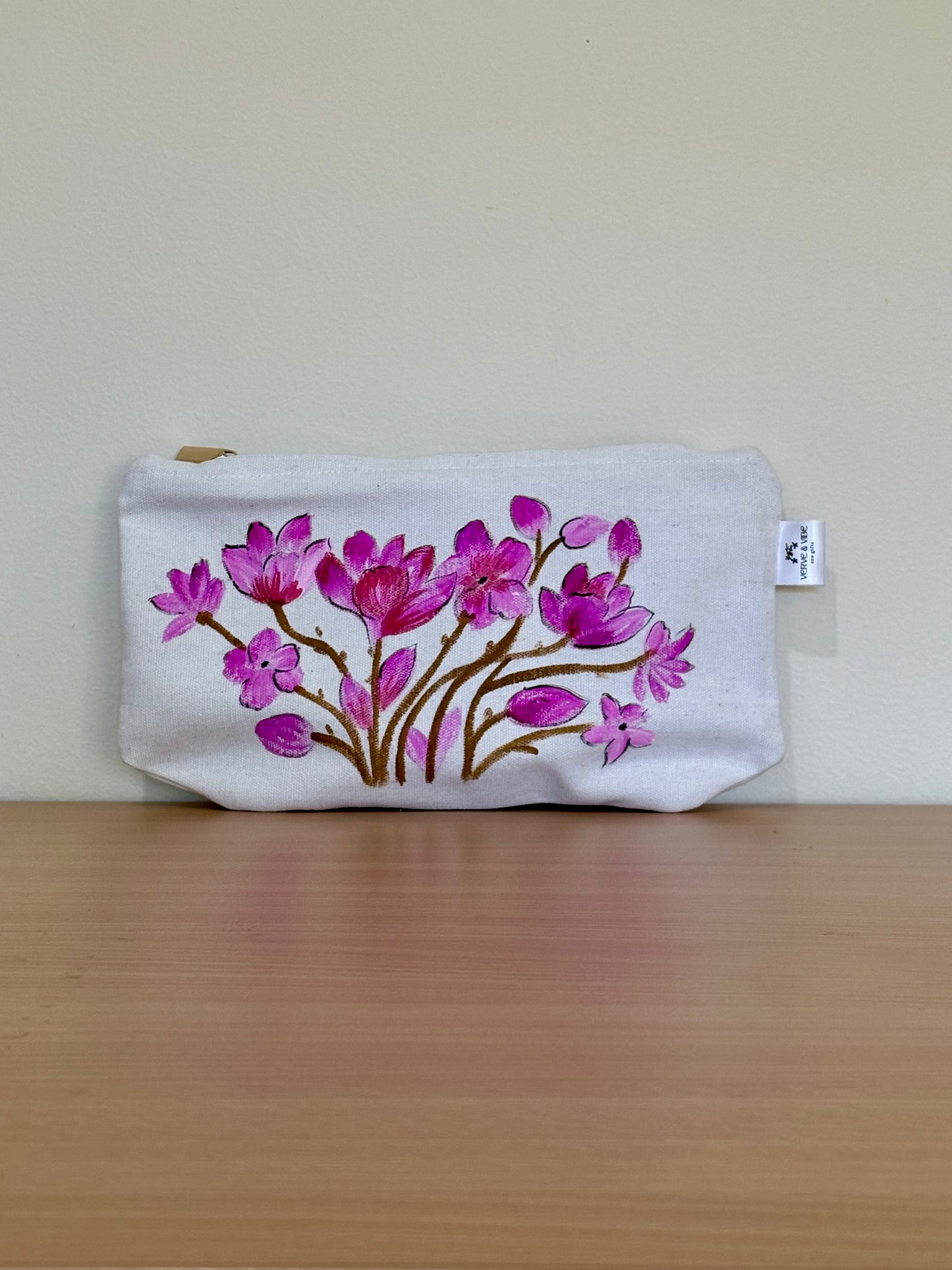 Pink Magnolia Blooms - Hand Painted, Canvas Tote Bag