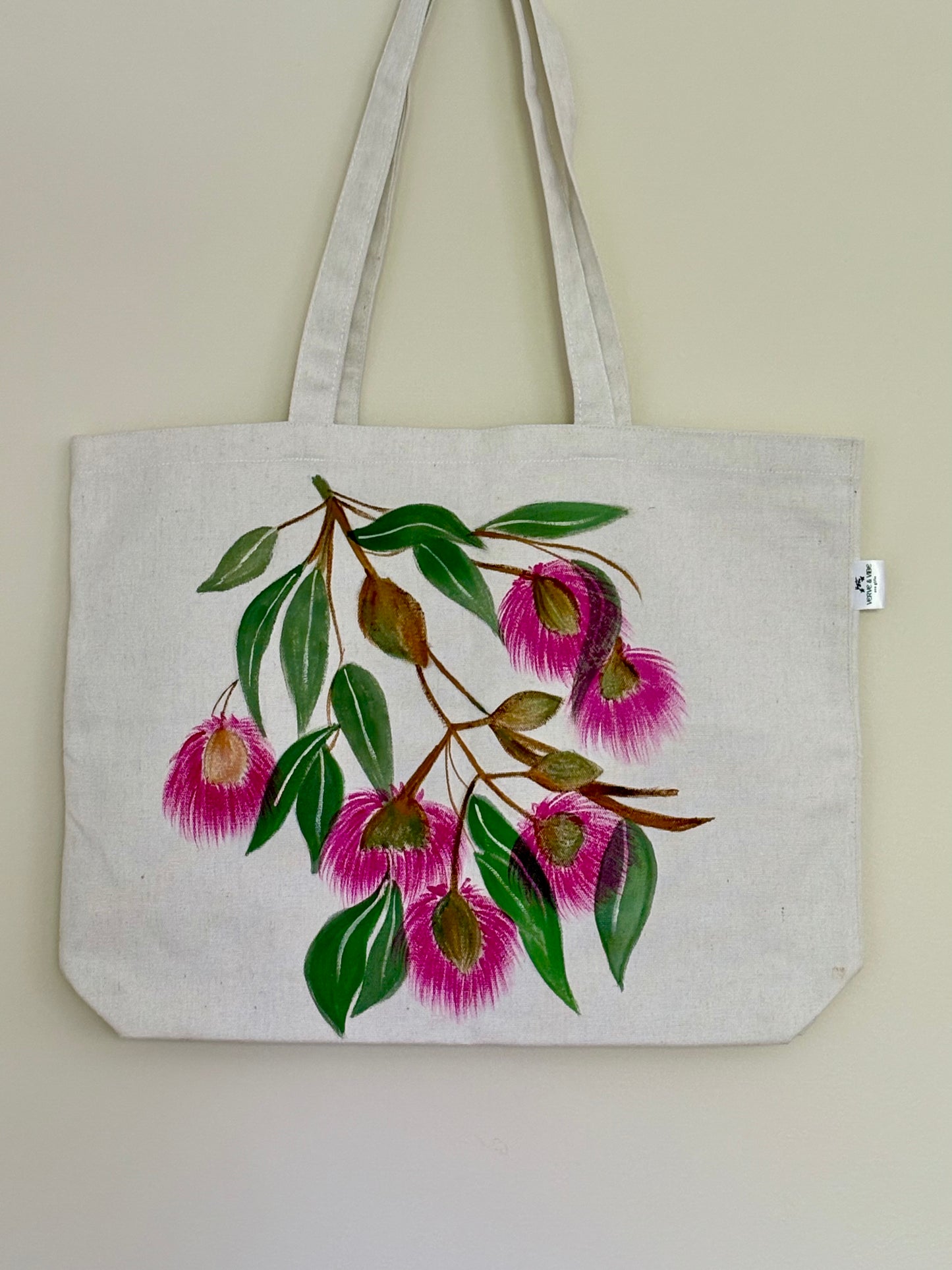 Leafy Eucalyptus Blooms - Hand Painted, Canvas Tote Bag