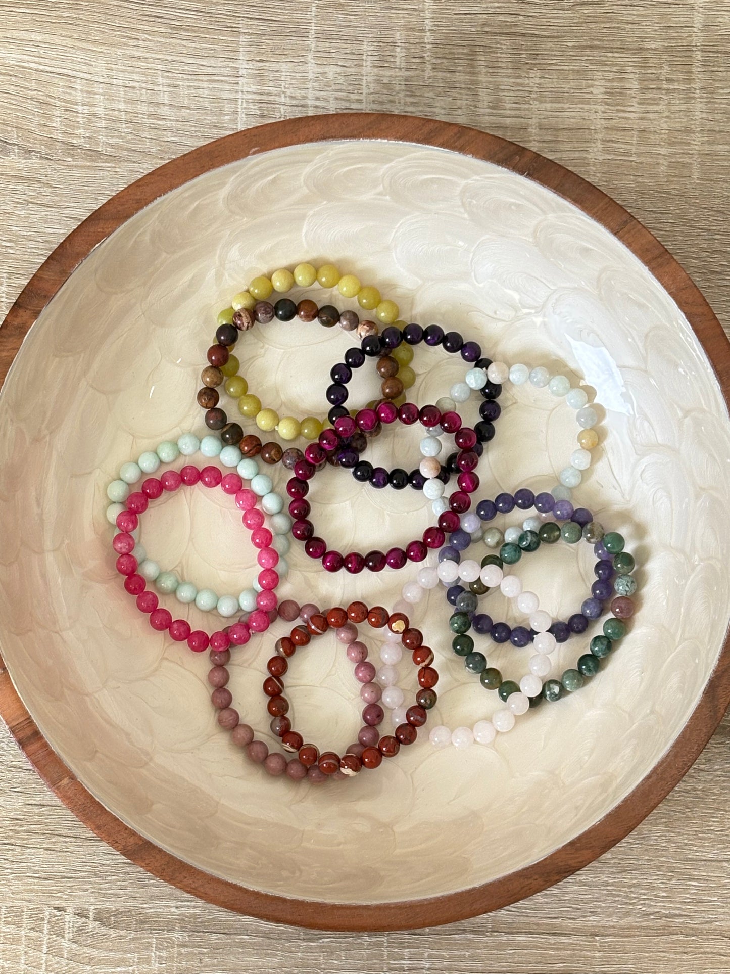 Pink Rhodonite Semi Precious Stone Bracelet