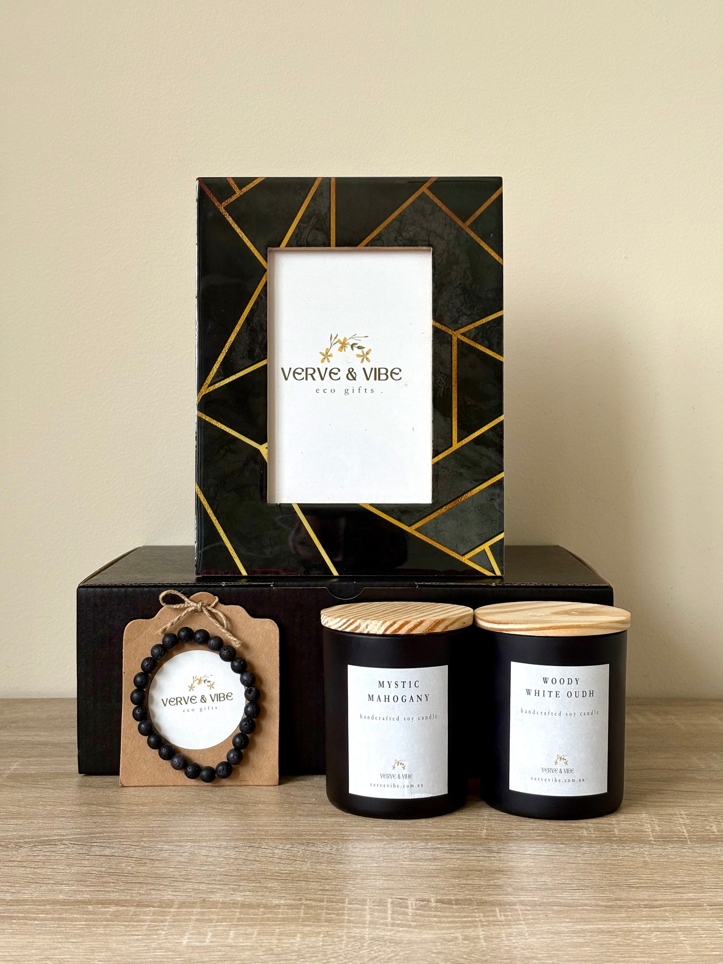 Memories Gift Box - Classic Keepsake For Him with Lava Bracelet