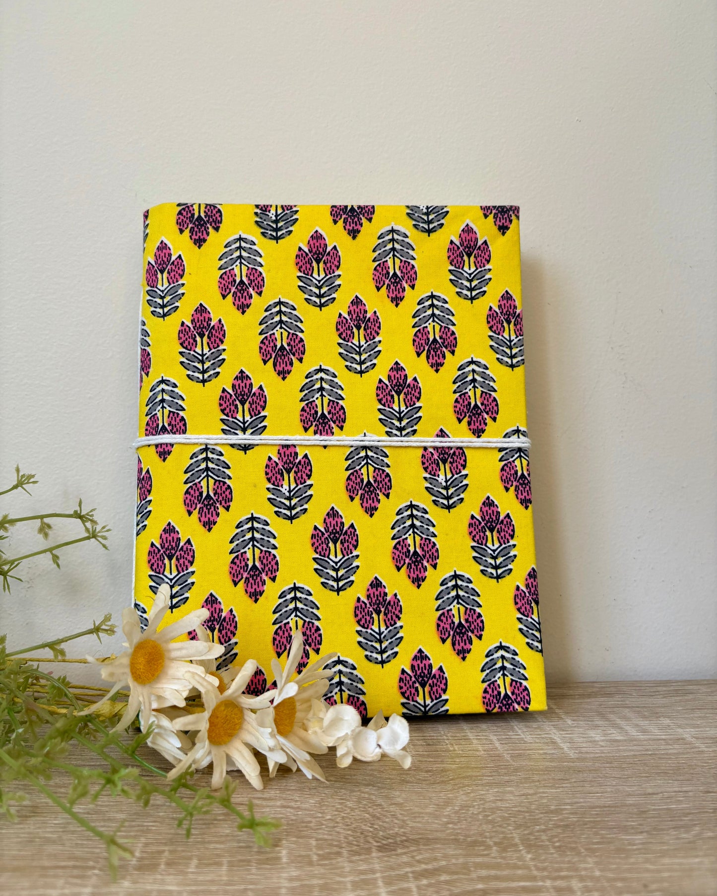 Sunny Solara - Fabric Cover, Handmade Paper, Blank Journal