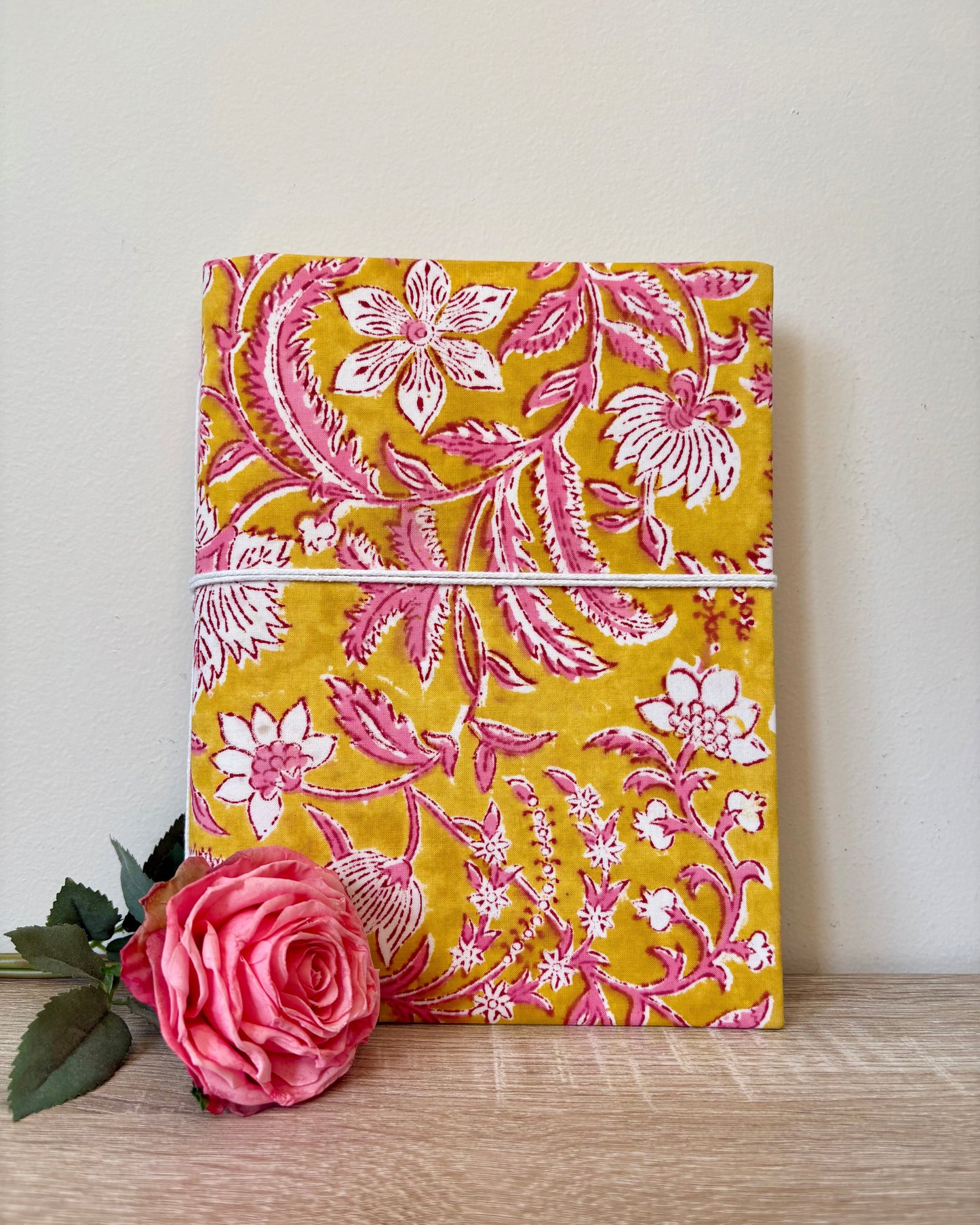 Blushing Aurora - Fabric Cover, Handmade Paper, Blank Journal