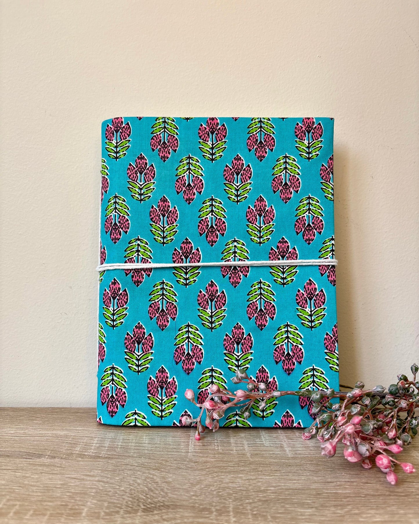 Aqueous Aria - Fabric Cover, Handmade Paper, Blank Journal