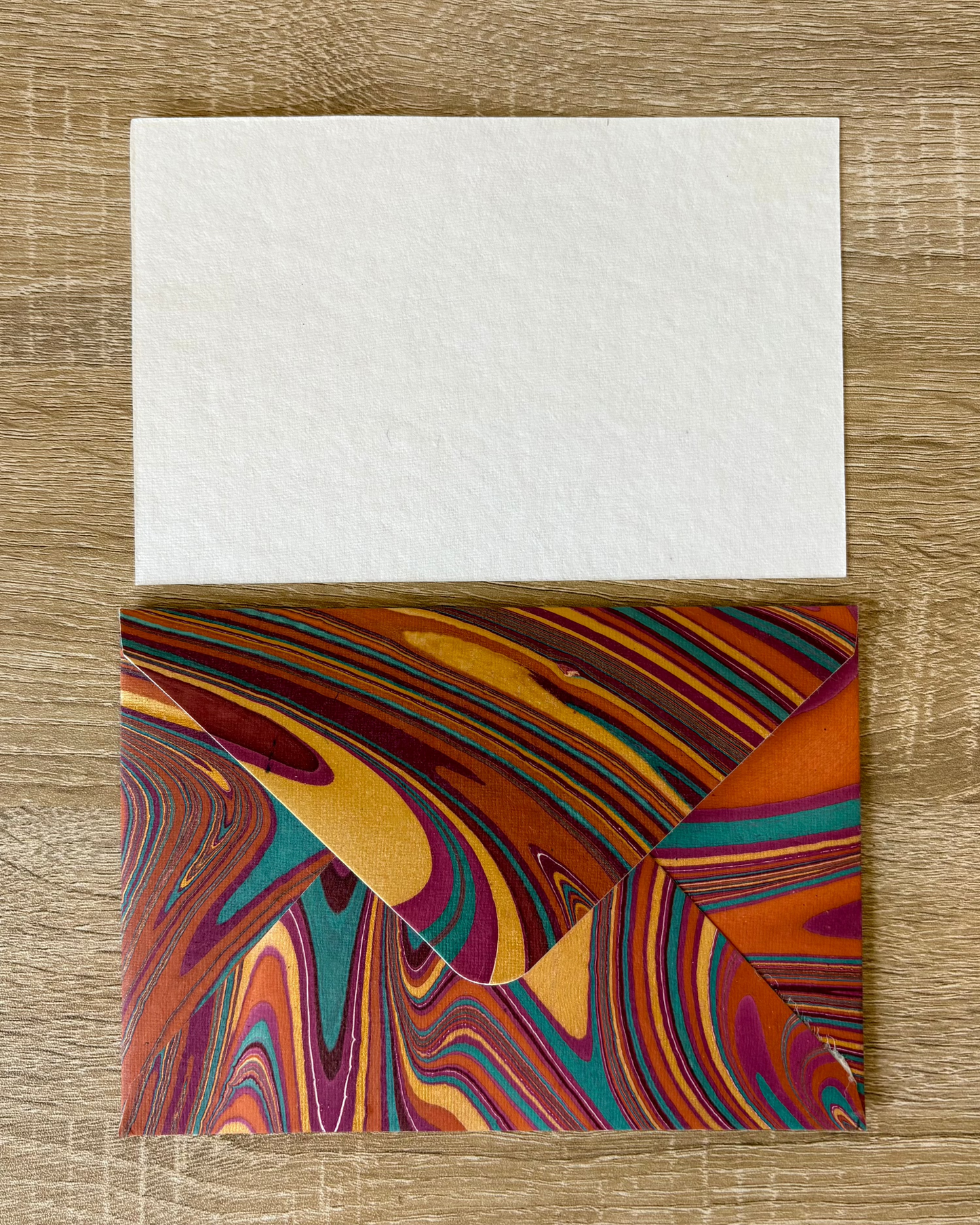 Dreamy Rosé - Letter Card & Marbled Paper Envelope, Set of 5