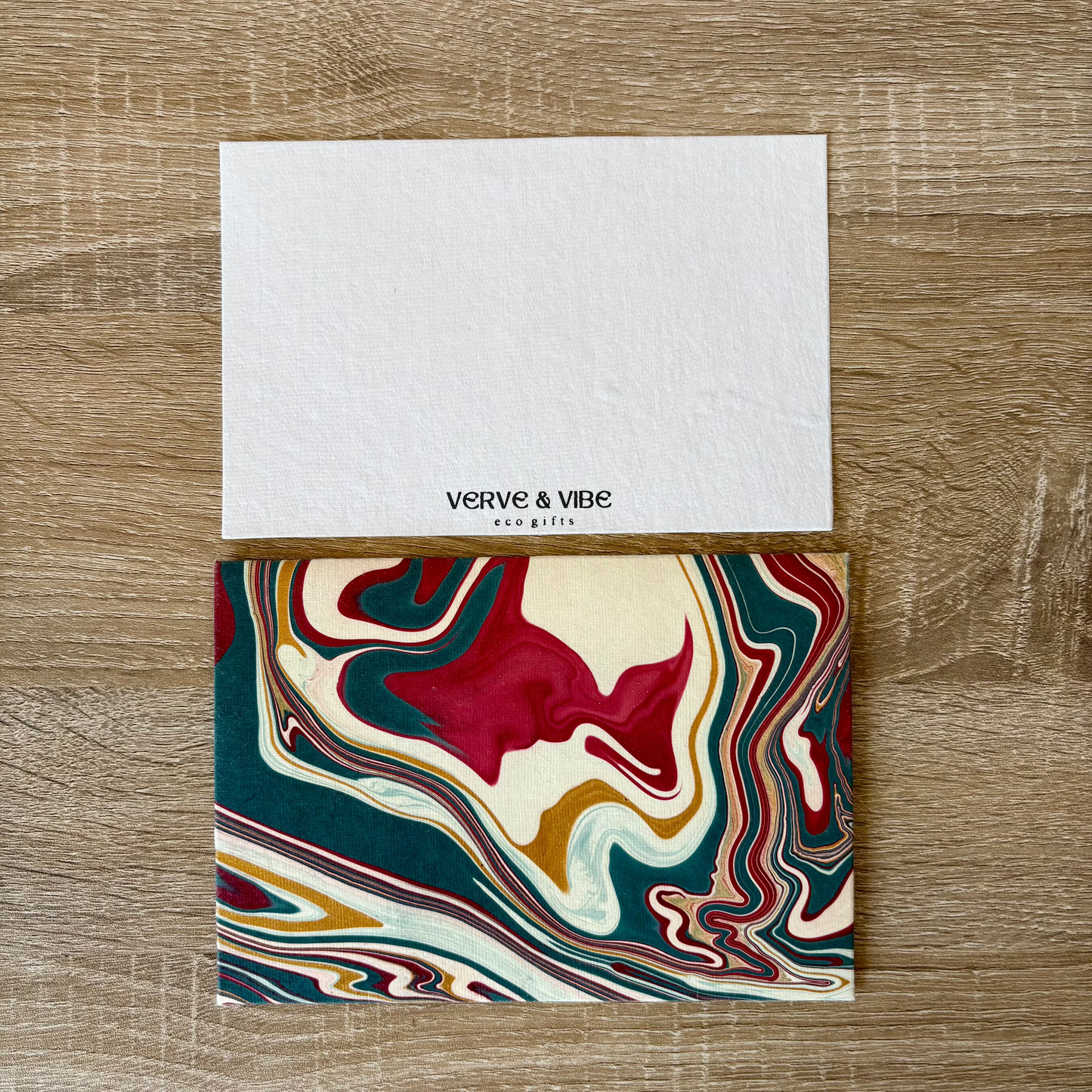 Flowy Delta - Letter Card & Marbled Paper Envelope, Set of 5