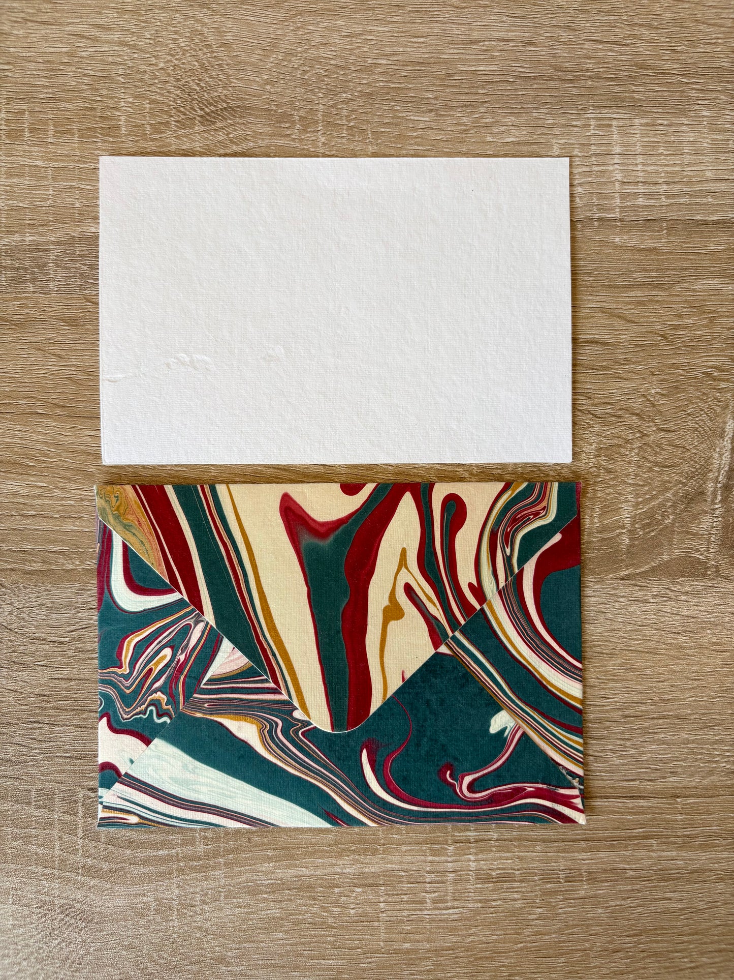 Flowy Delta - Letter Card & Marbled Paper Envelope, Set of 5