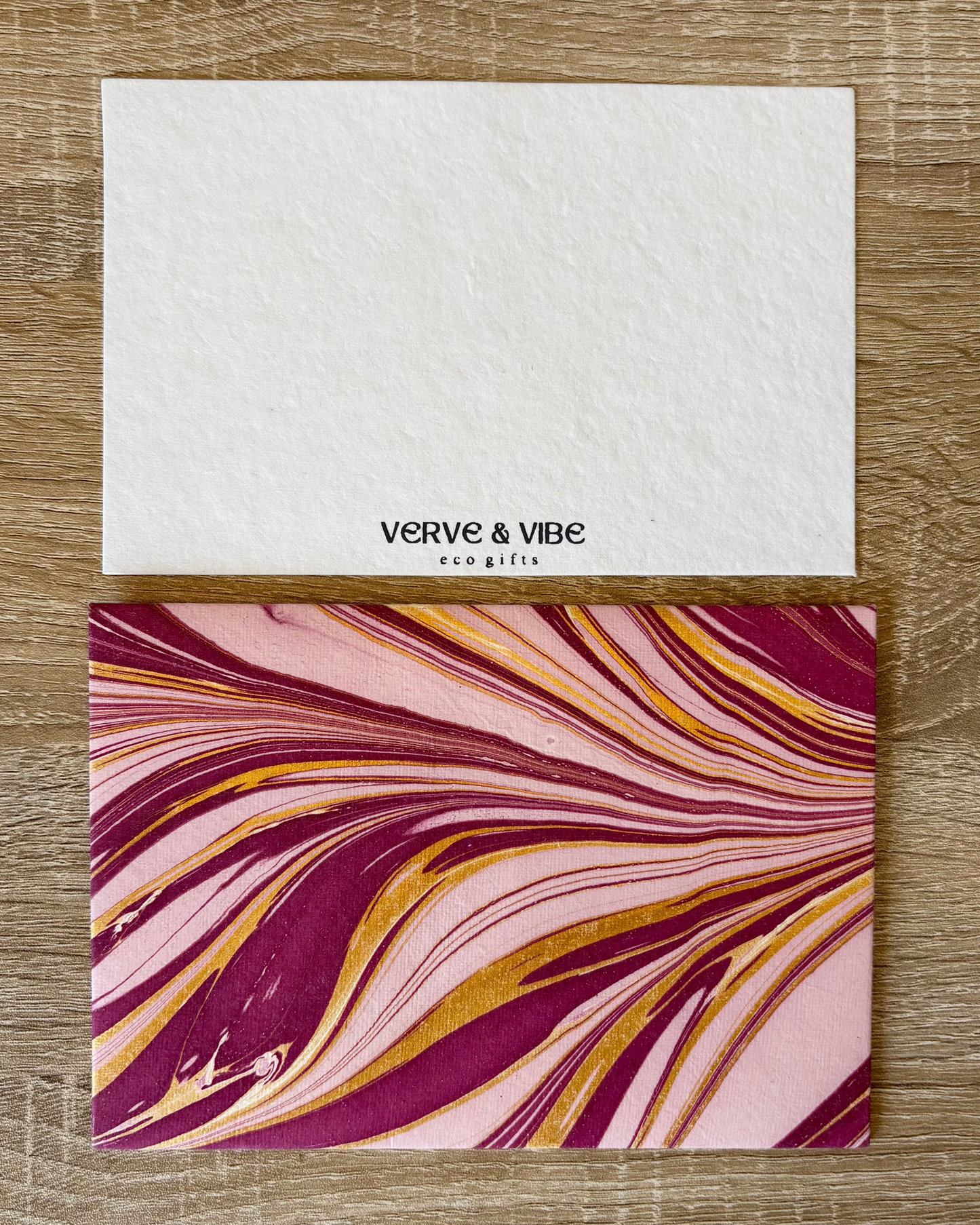 Pretty in Plum - Letter Card & Marbled Paper Envelope, Set of 5
