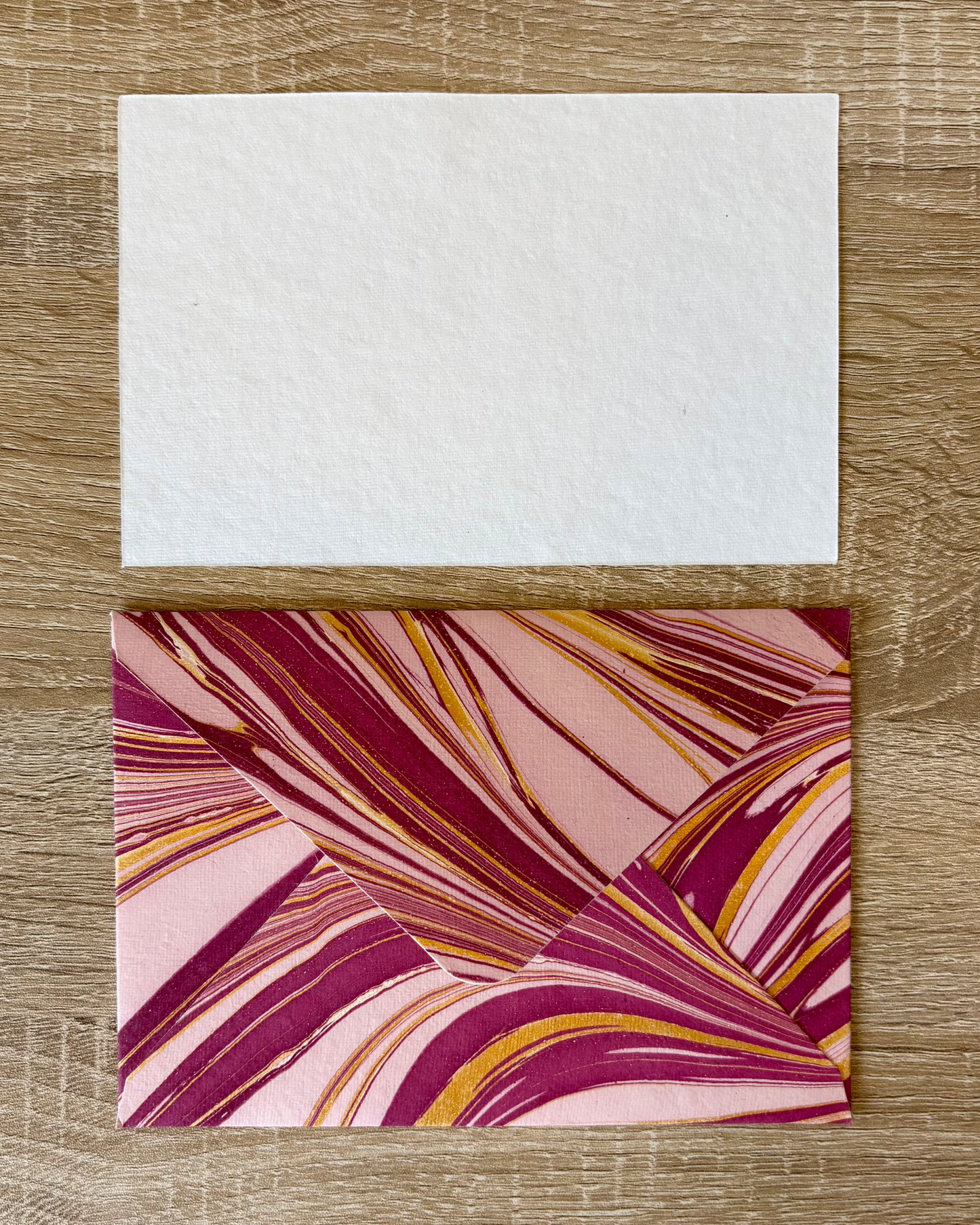 Pretty in Plum - Letter Card & Marbled Paper Envelope, Set of 5