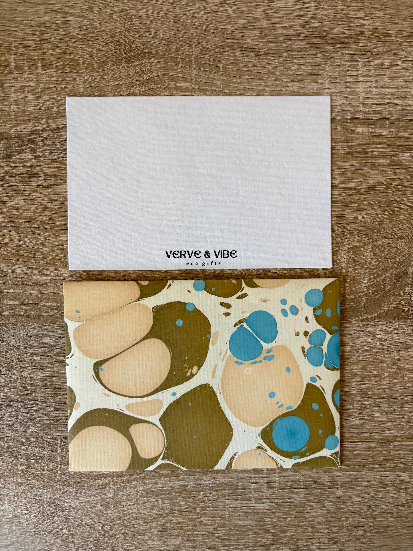 Playful Pebbles - Letter Card & Marbled Paper Envelope, Set of 5