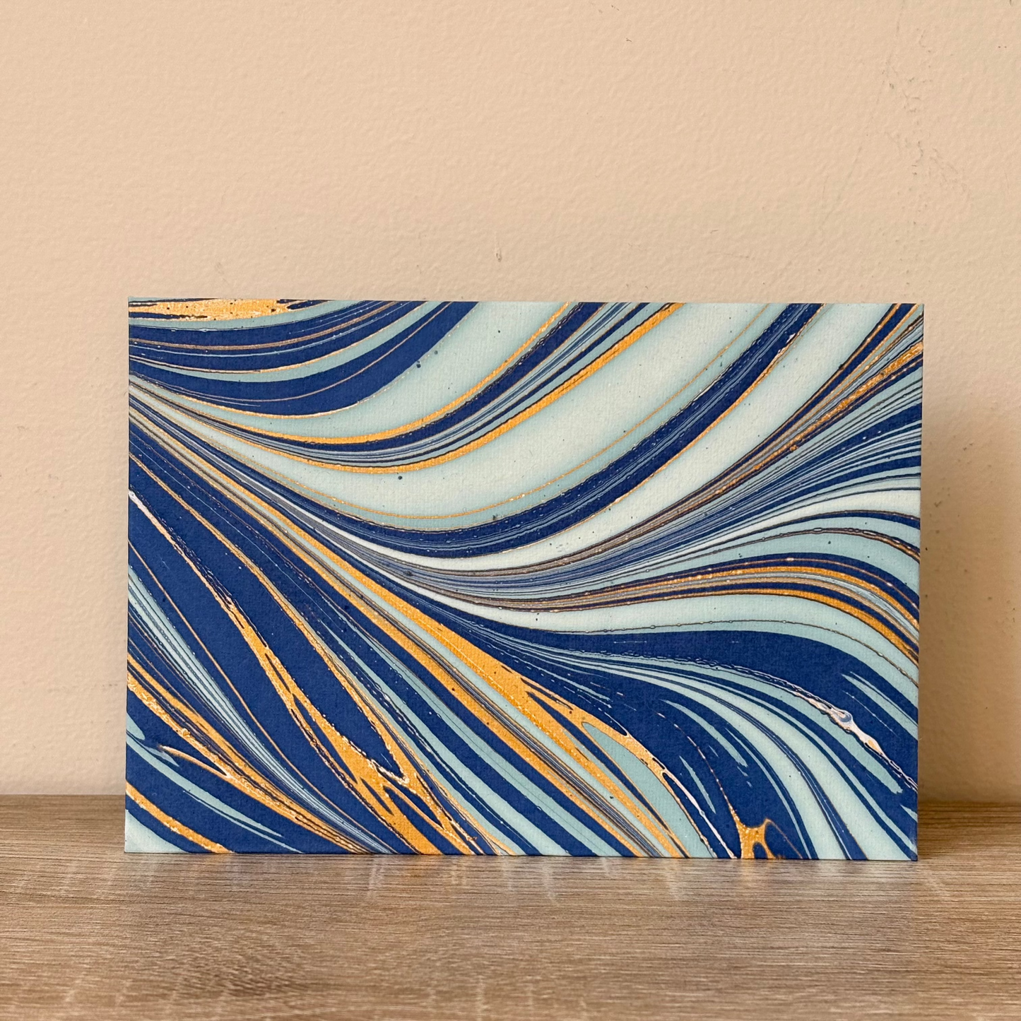 Indigo Flow - Letter Card & Marbled Paper Envelope, Set of 5