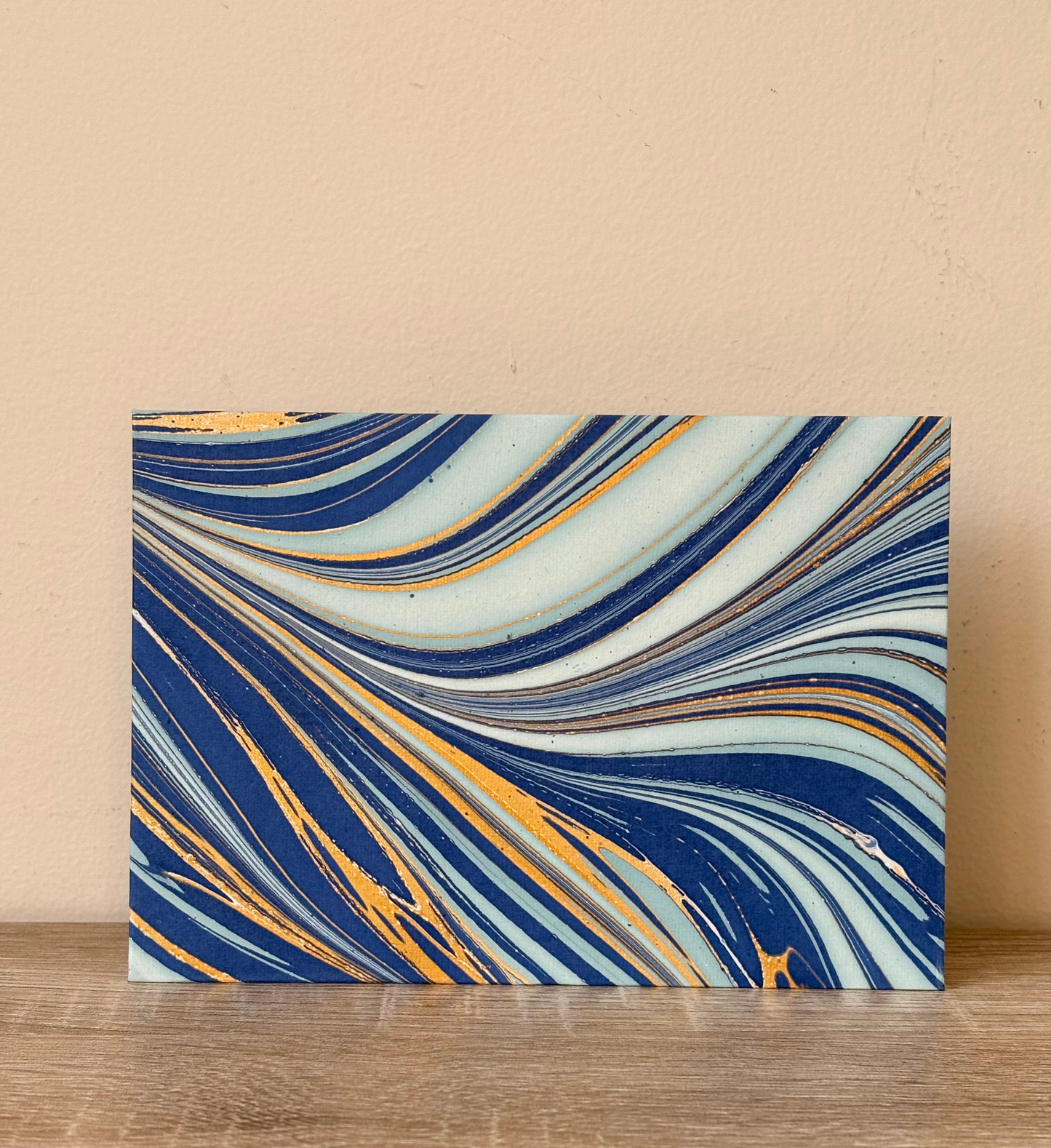 Indigo Flow - Letter Card & Marbled Paper Envelope, Set of 5