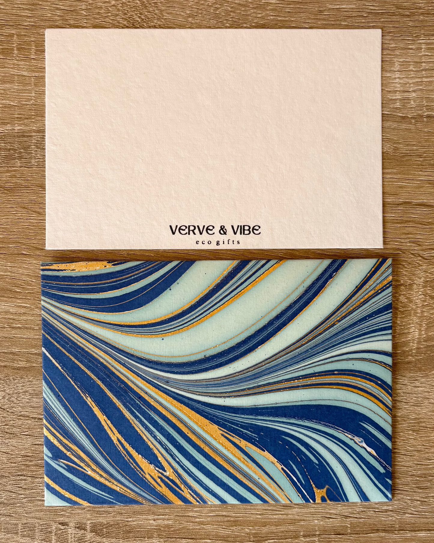 Indigo Flow - Letter Card & Marbled Paper Envelope, Set of 5