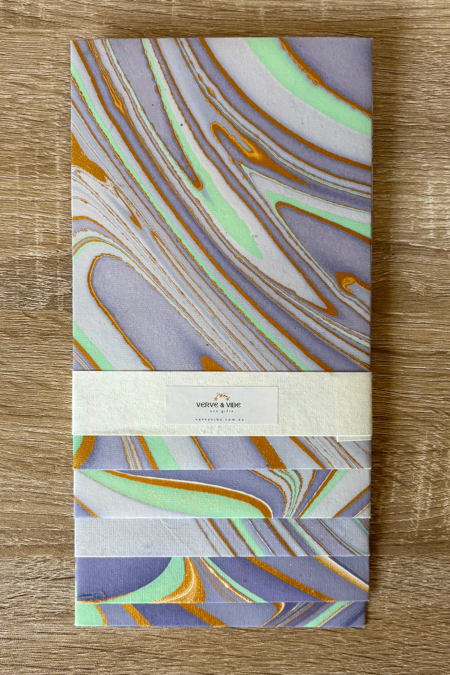Lavender Haze - Letter Card & Marbled Paper Envelope, Set of 5