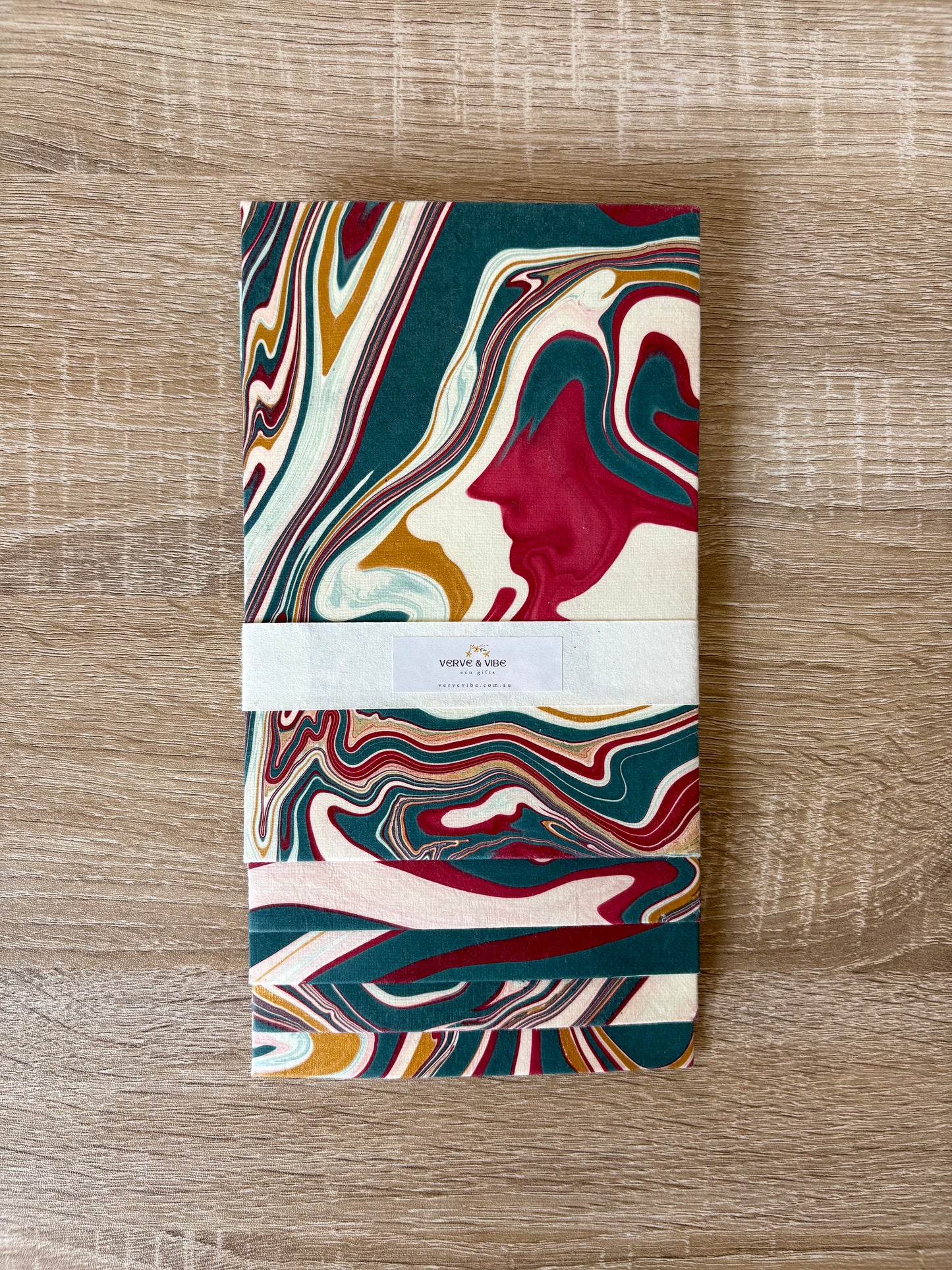 Flowy Delta - Letter Card & Marbled Paper Envelope, Set of 5
