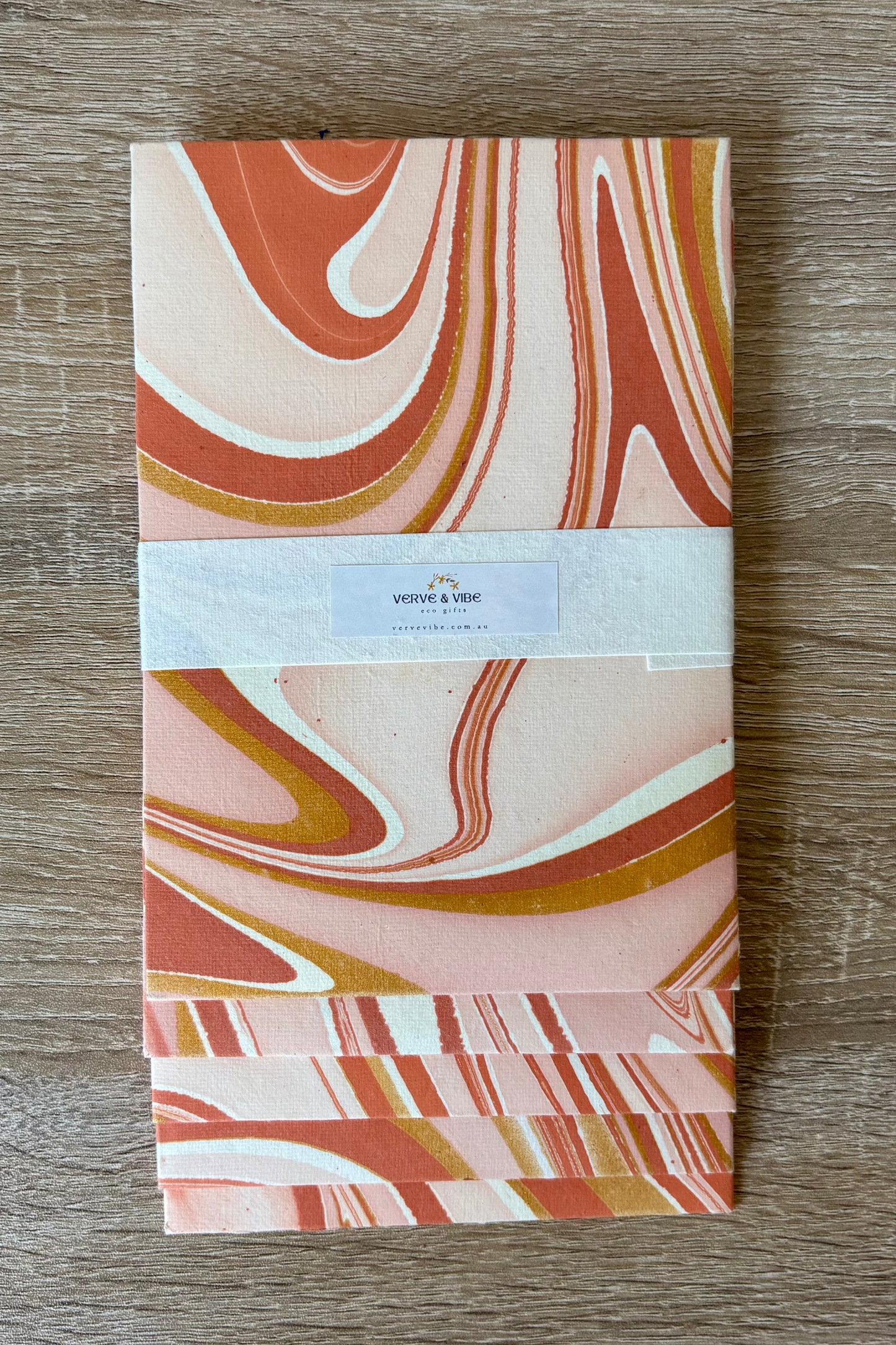 Sand Dunes - Letter Card & Marbled Paper Envelope, Set of 5