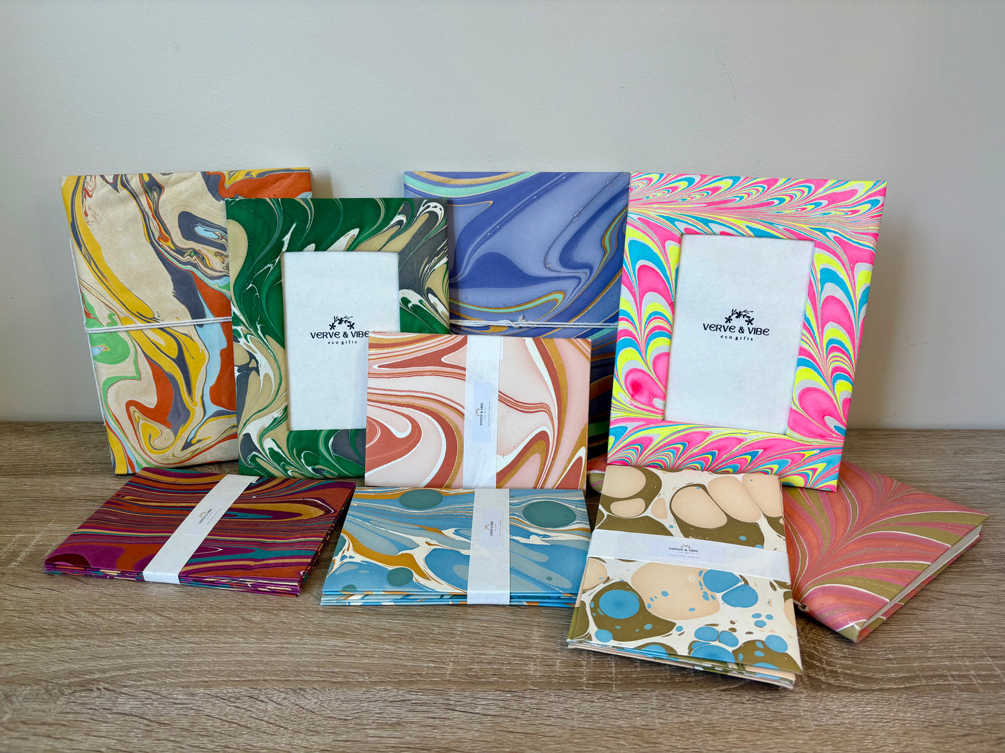 Sand Dunes - Letter Card & Marbled Paper Envelope, Set of 5