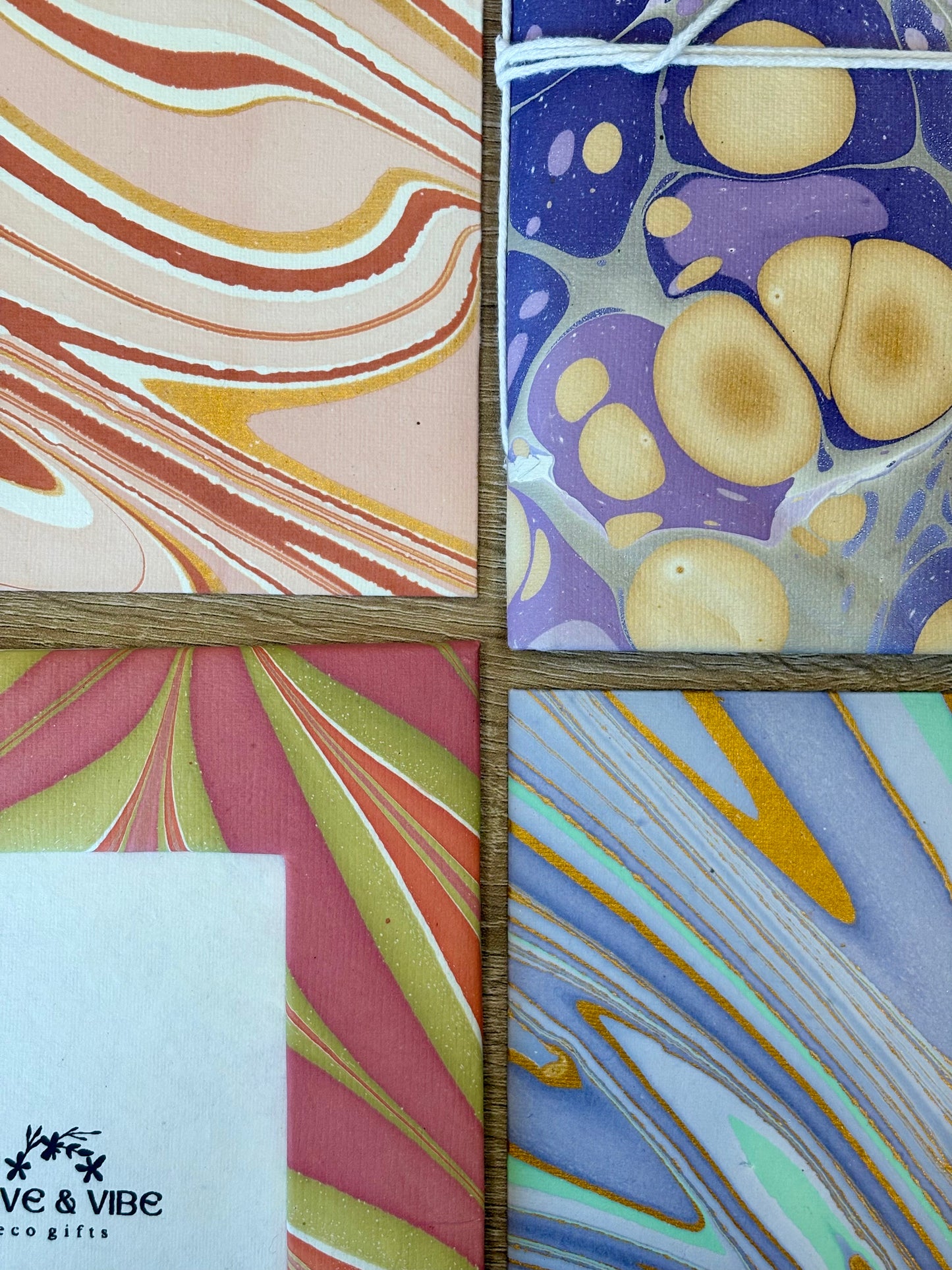 Sand Dunes - Letter Card & Marbled Paper Envelope, Set of 5