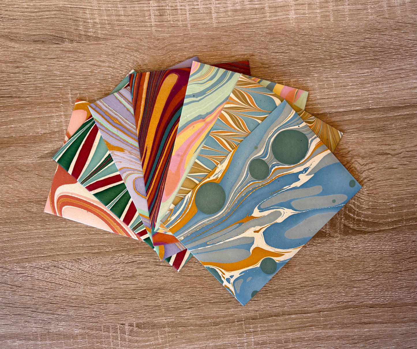Blue Lagoon - Letter Card & Marbled Paper Envelope, Set of 5