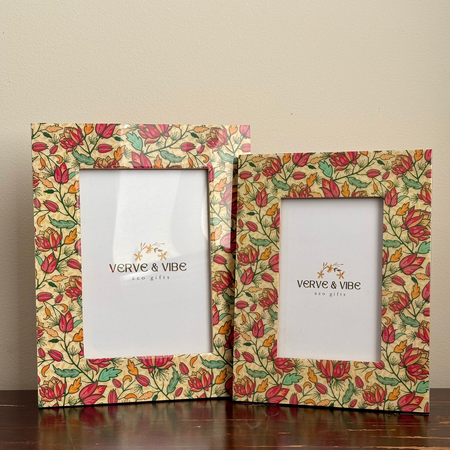 Blushing Magnolia Handcrafted Wood Photo Frame