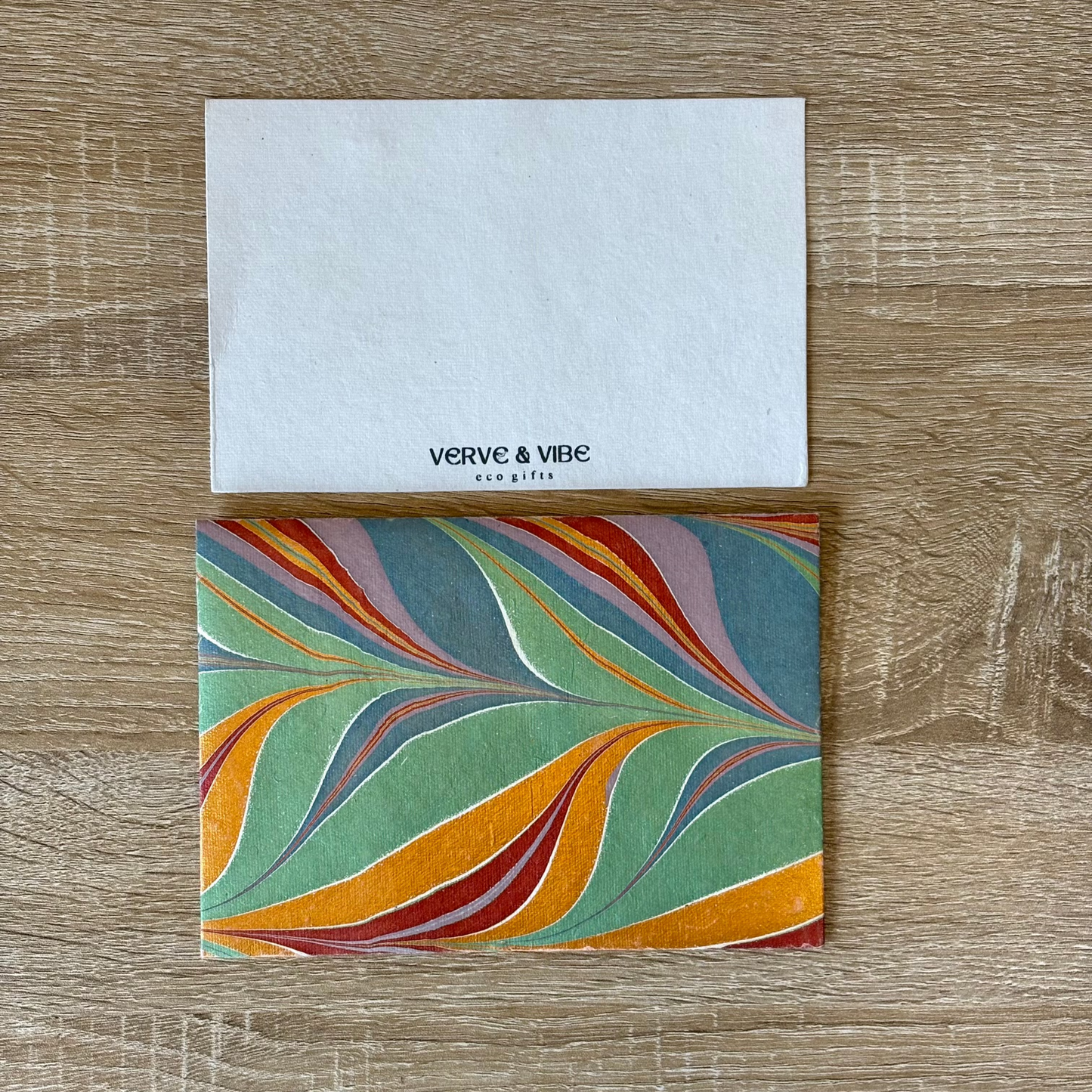 Sunset Amber - Letter Card & Marbled Paper Envelope, Set of 5