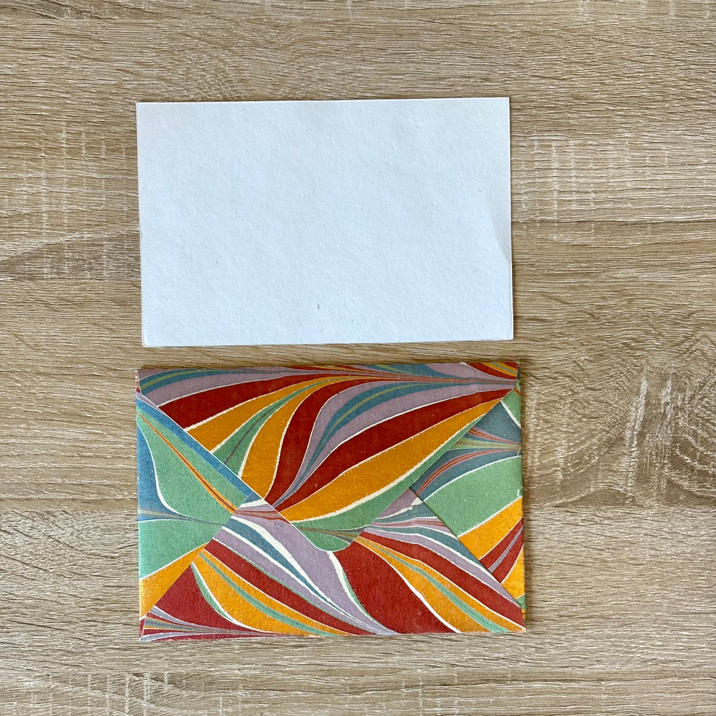Sunset Amber - Letter Card & Marbled Paper Envelope, Set of 5