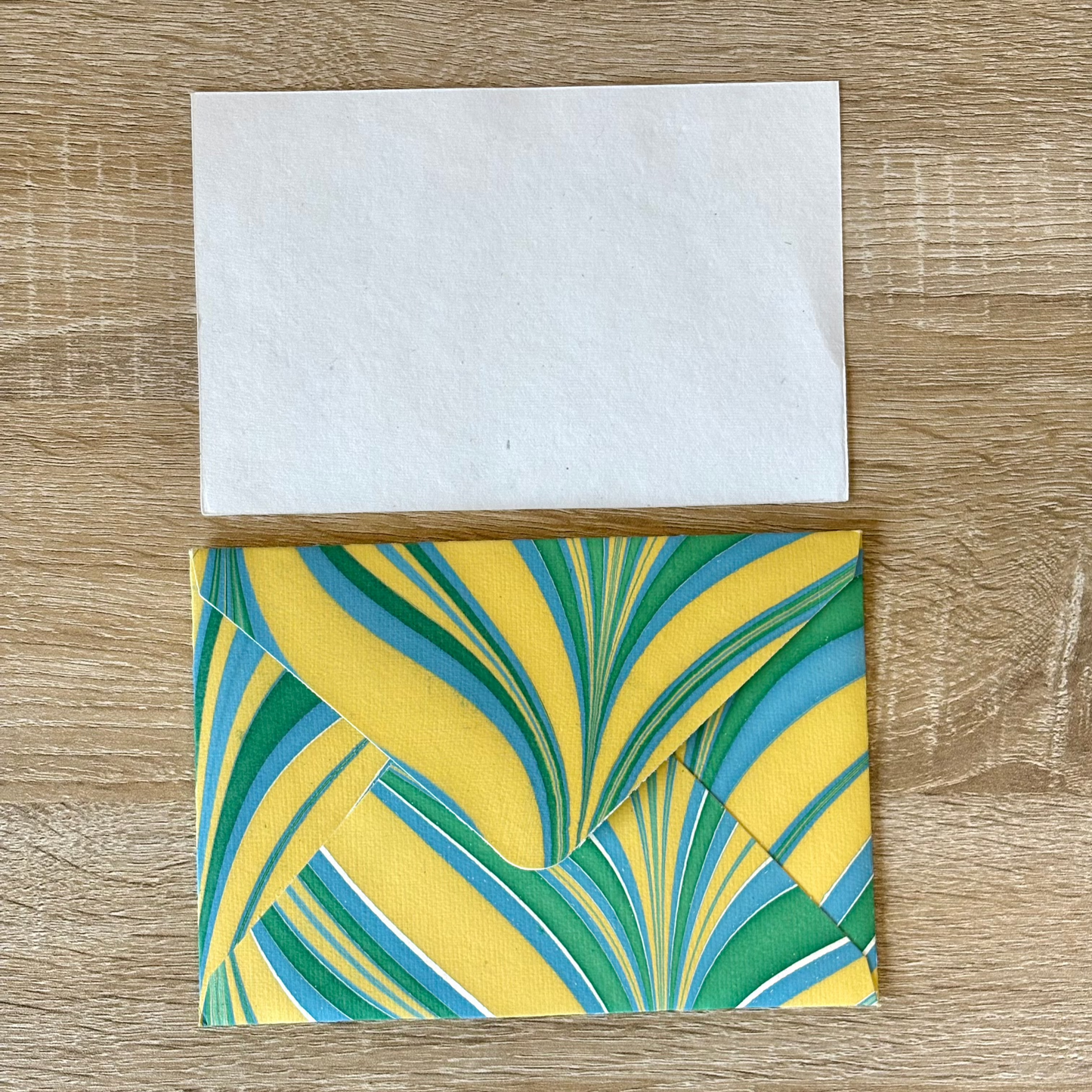 Lush Veridian - Letter Card & Marbled Paper Envelope, Set of 5