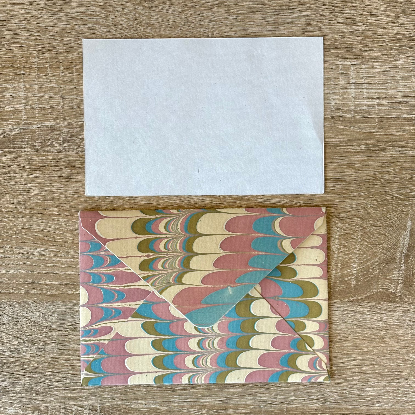 Abstract Muse - Letter Card & Marbled Paper Envelope, Set of 5