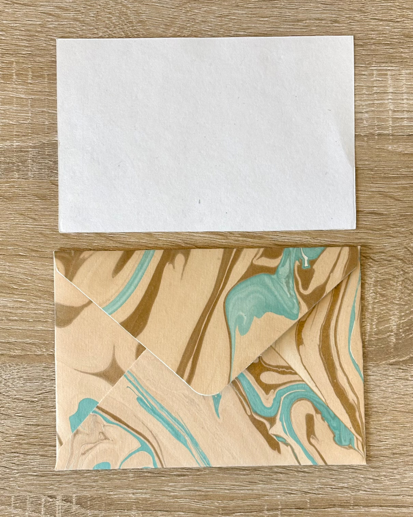Tranquil Terra - Letter Card & Marbled Paper Envelope, Set of 5