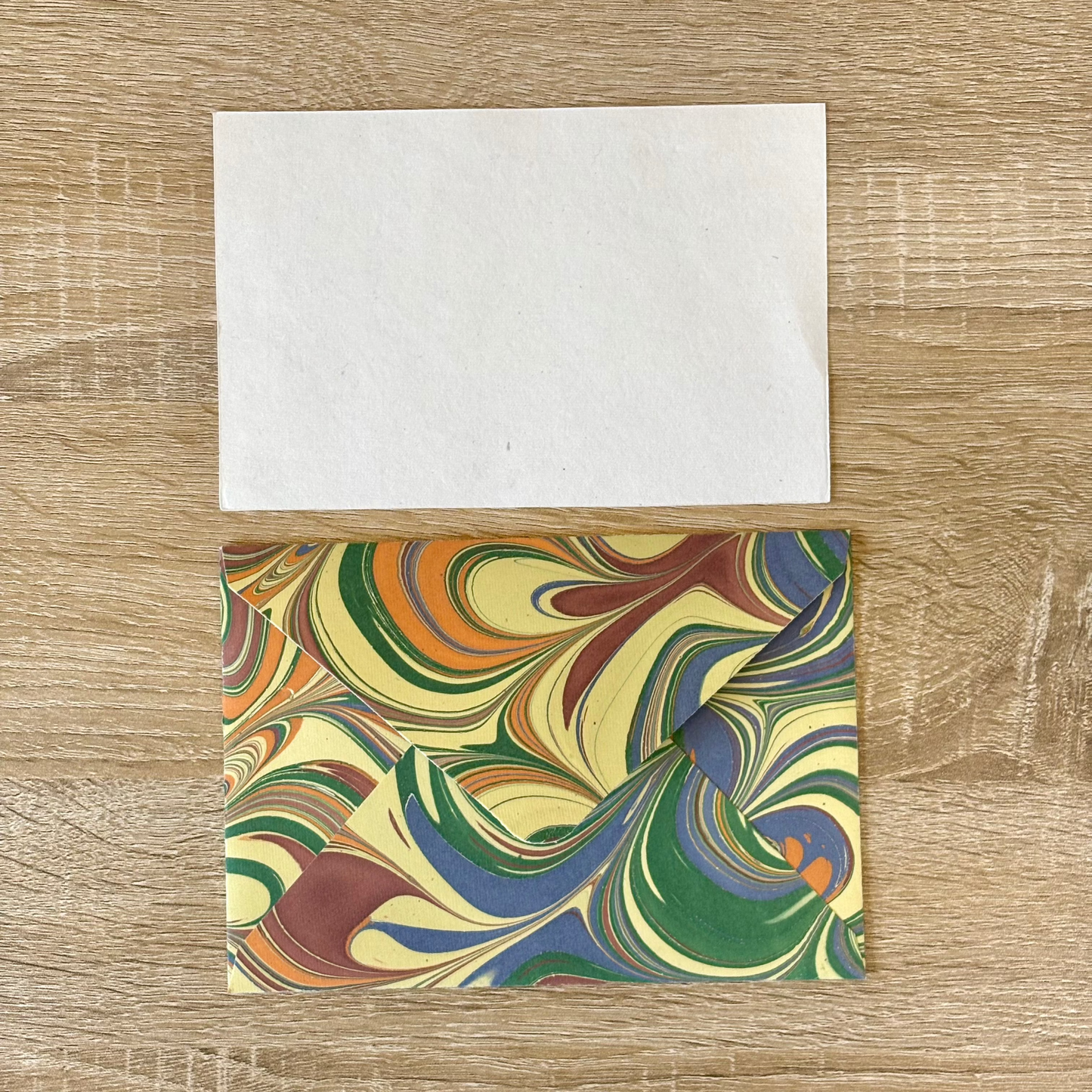 Whimsy Swirls - Letter Card & Marbled Paper Envelope, Set of 5