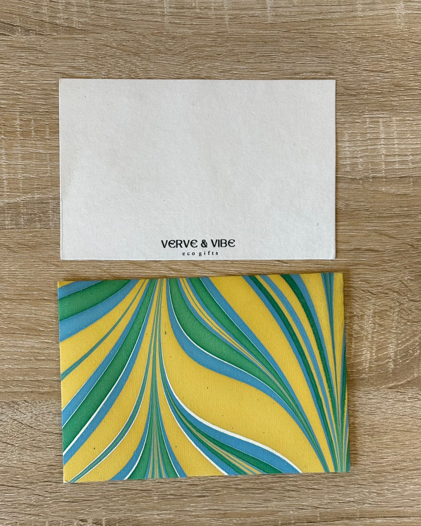 Lush Veridian - Letter Card & Marbled Paper Envelope, Set of 5
