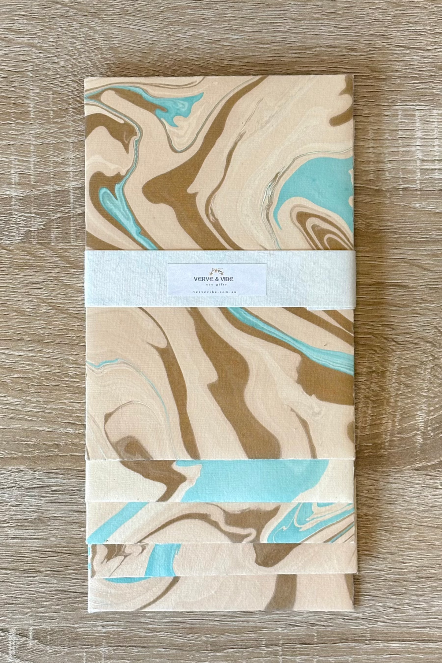 Tranquil Terra - Letter Card & Marbled Paper Envelope, Set of 5