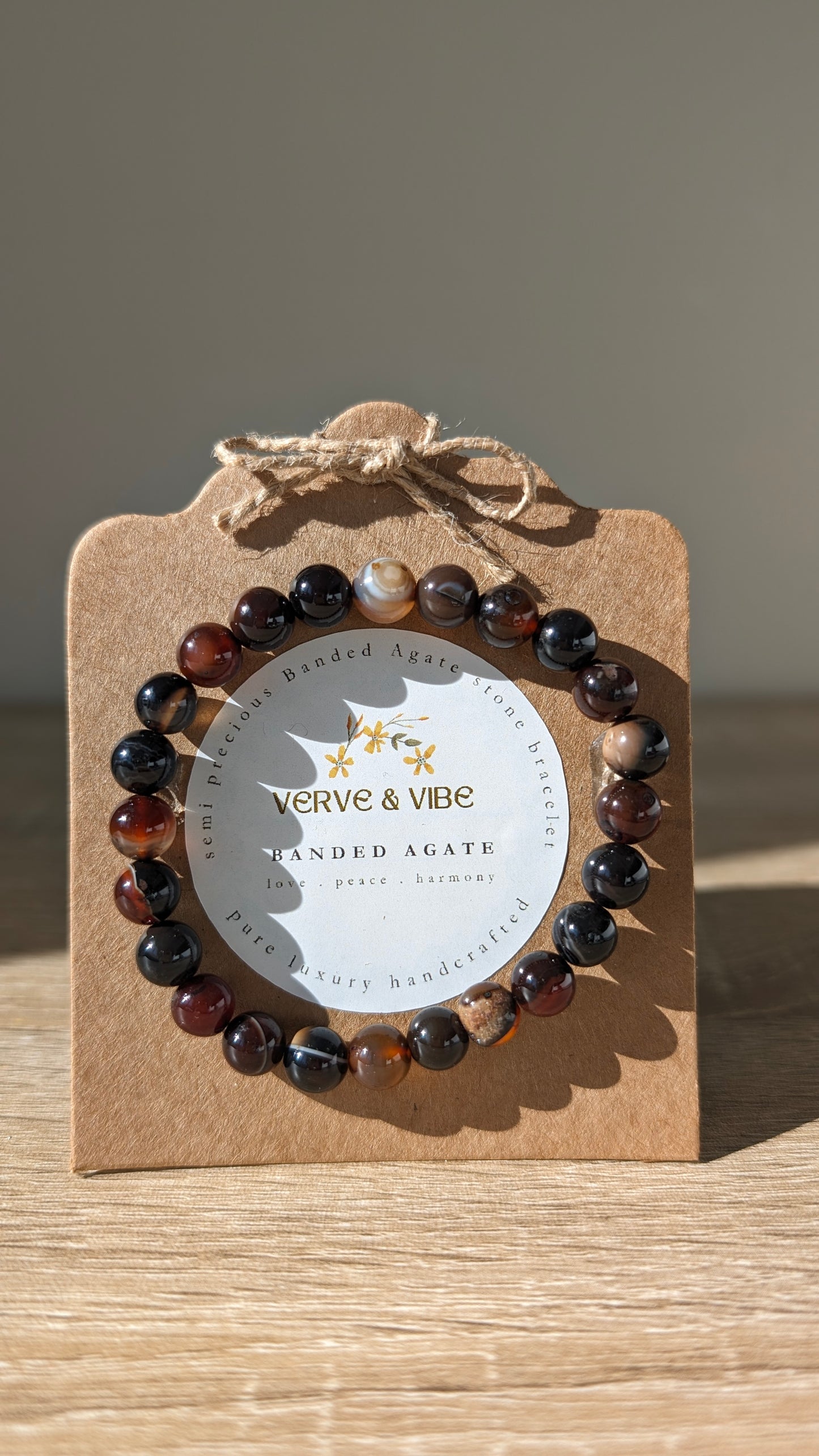 Banded Agate Semi Precious Stone Bracelet