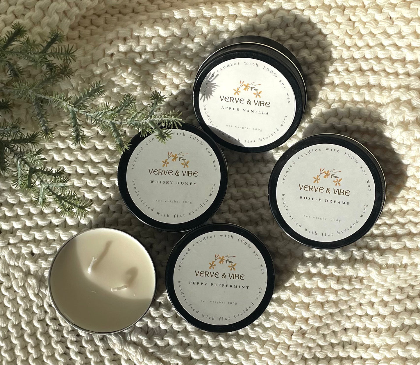 Lavender Scented Soy Wax Candle, 100g