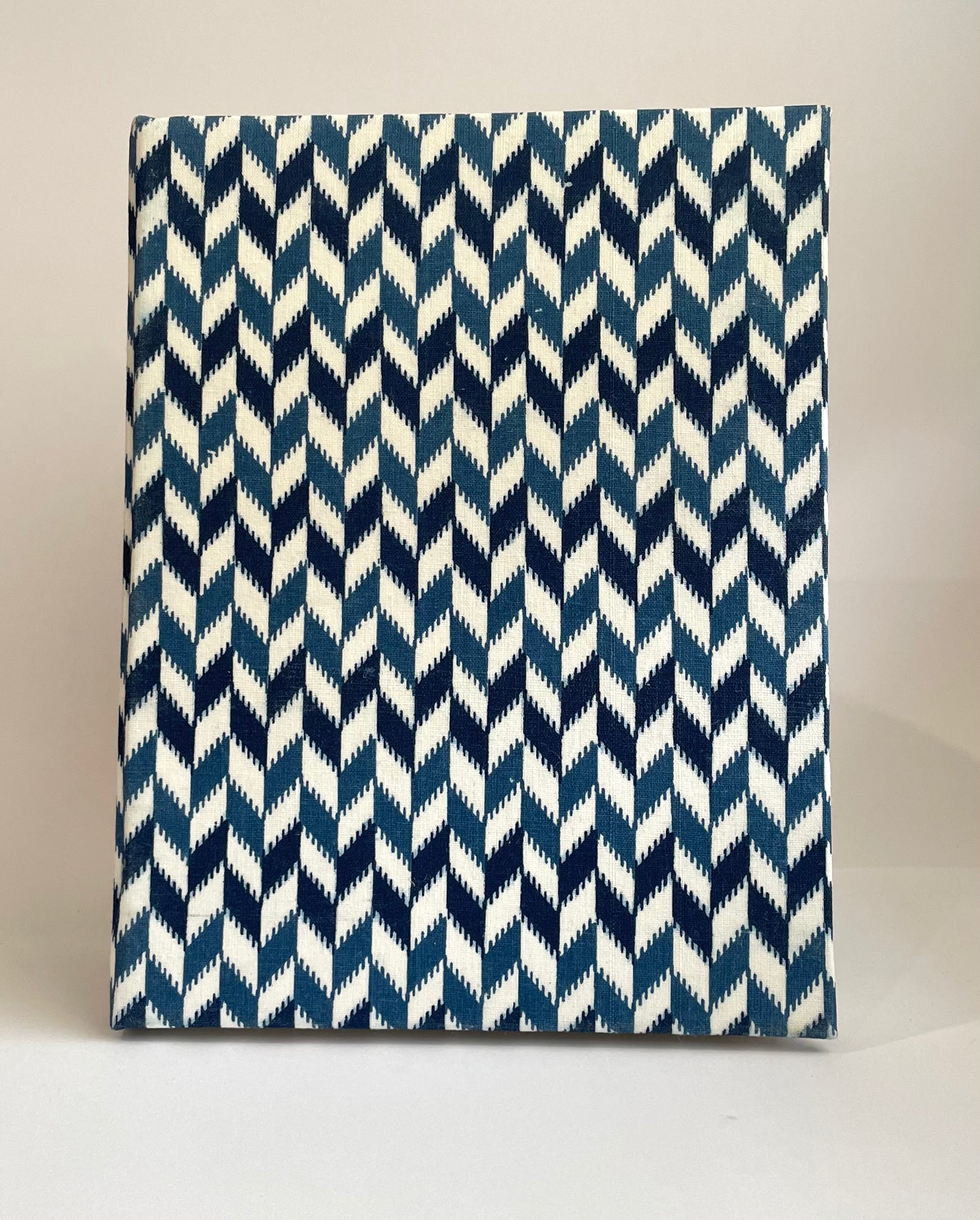 Chevro Indigo - Fabric Cover, Handmade Ruled Notebook