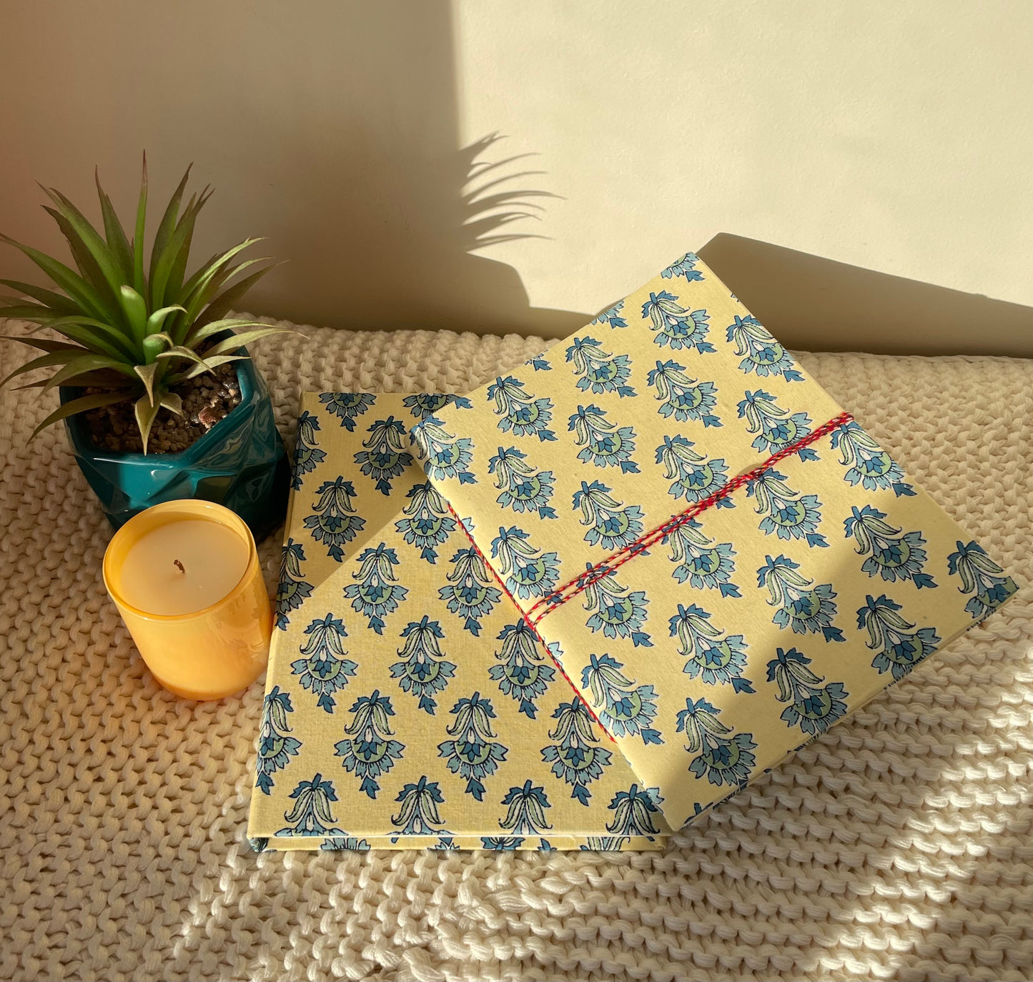 Artsy Mila - Fabric Cover, Handmade Ruled Notebook