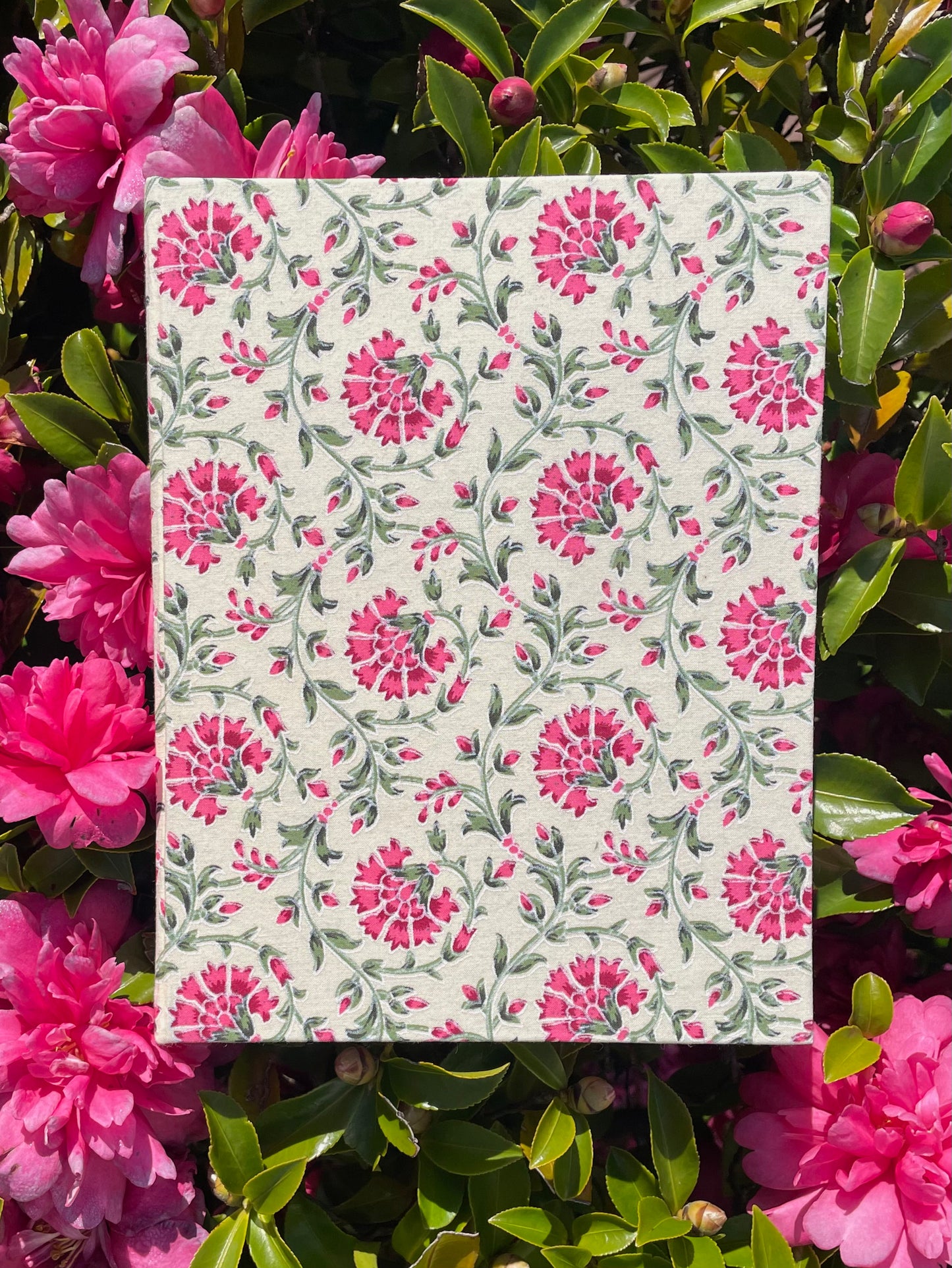 Charming Lara - Fabric Cover, Handmade Ruled Notebook