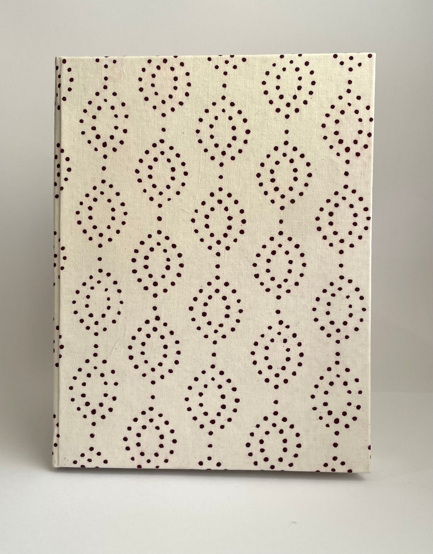 Doting Polka - Fabric Cover, Handmade Ruled Notebook