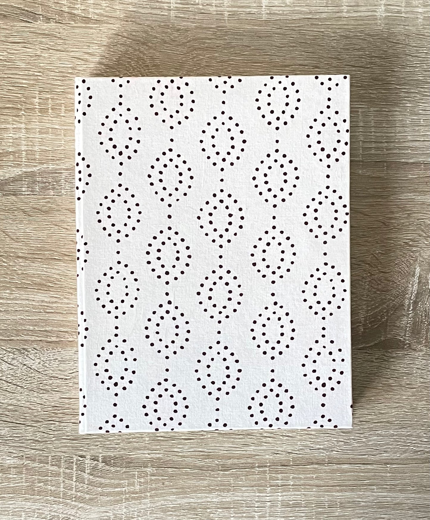 Doting Polka - Fabric Cover, Handmade Ruled Notebook