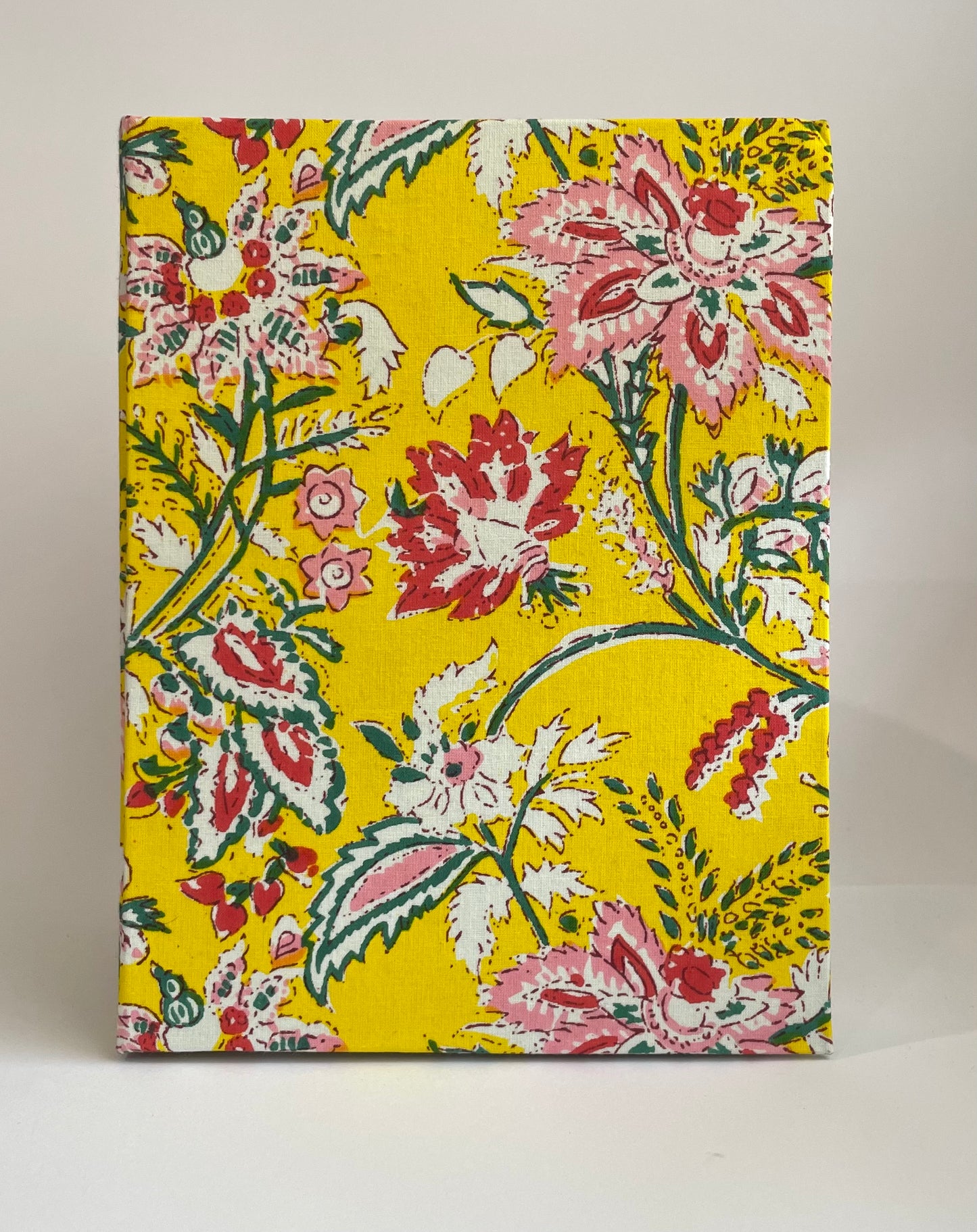 Bold Marigold - Fabric Cover, Handmade Ruled Notebook