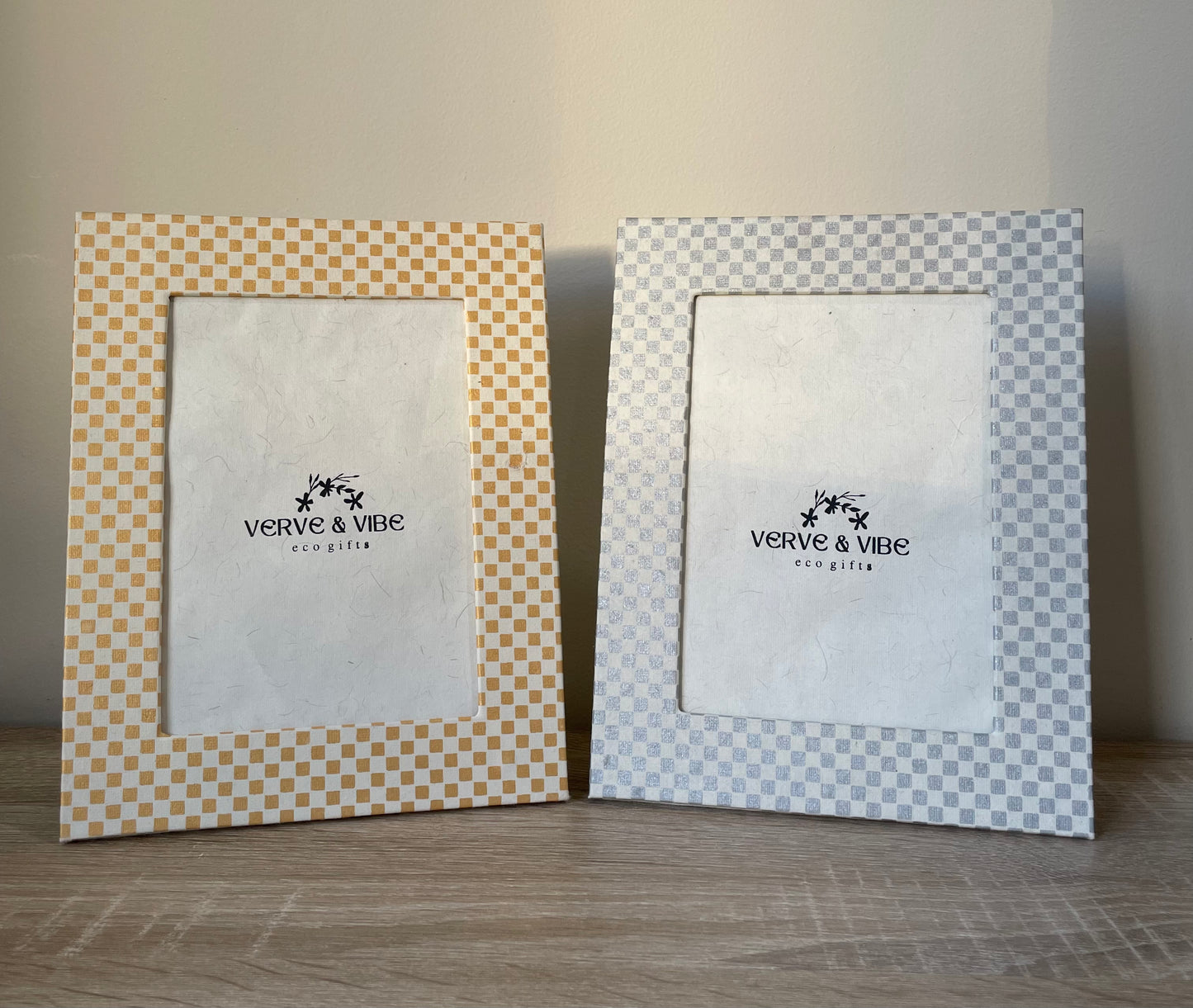 Checkered Sona - Recycled Paper Board Photo Frame
