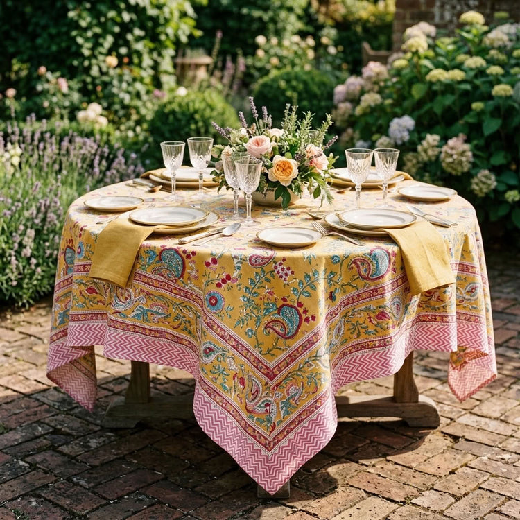 Table Tales - Hand Block Printed Cotton Table Cloth